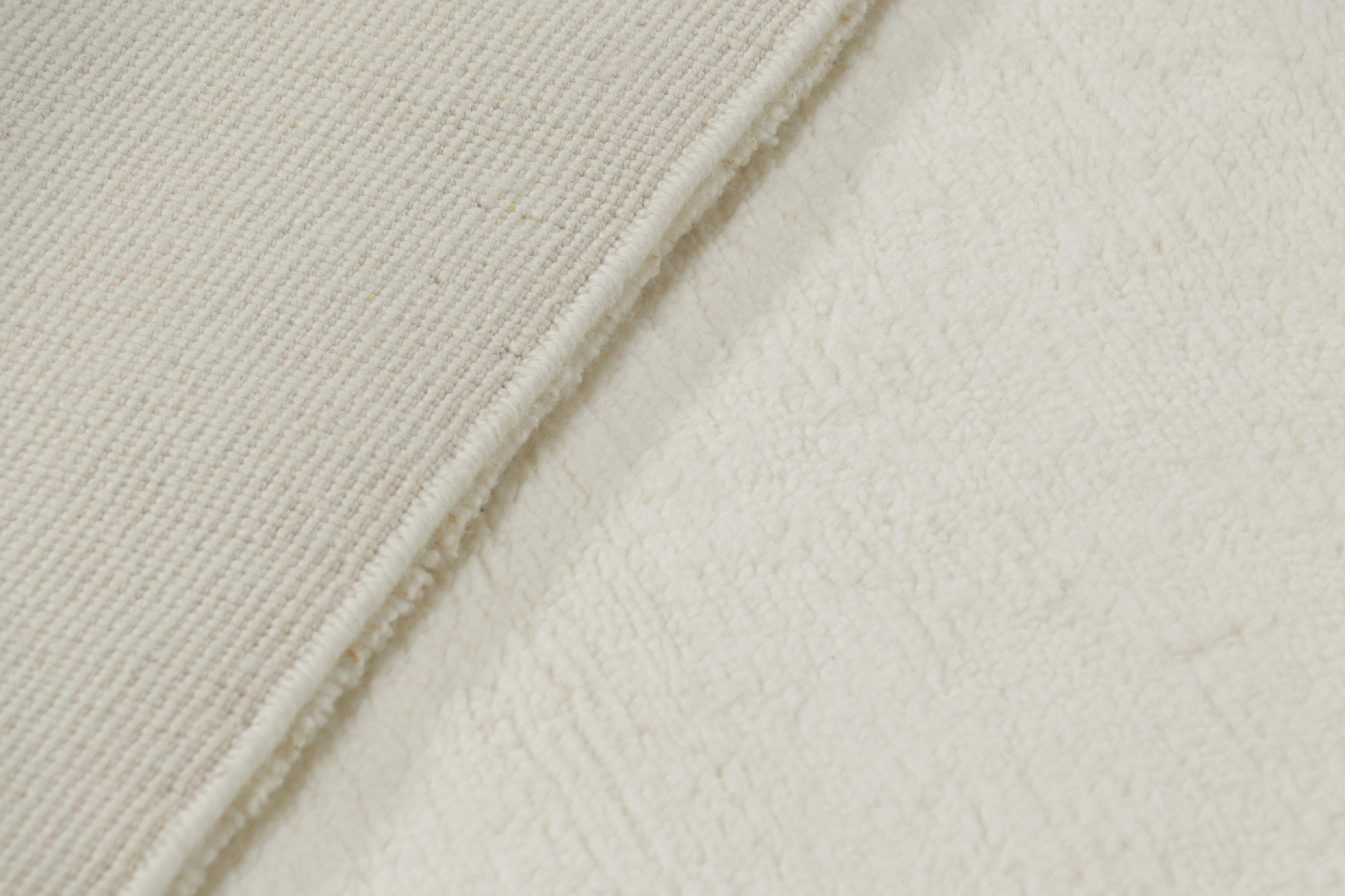 Contemporary Rug & Kilim’s Oversized Textural Rug in Simple, Solid Cream White Tones For Sale