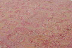 Rug & Kilim's Paisley Style Transitional Rug in Rot, Orange, Rosa mit Blumenmuster