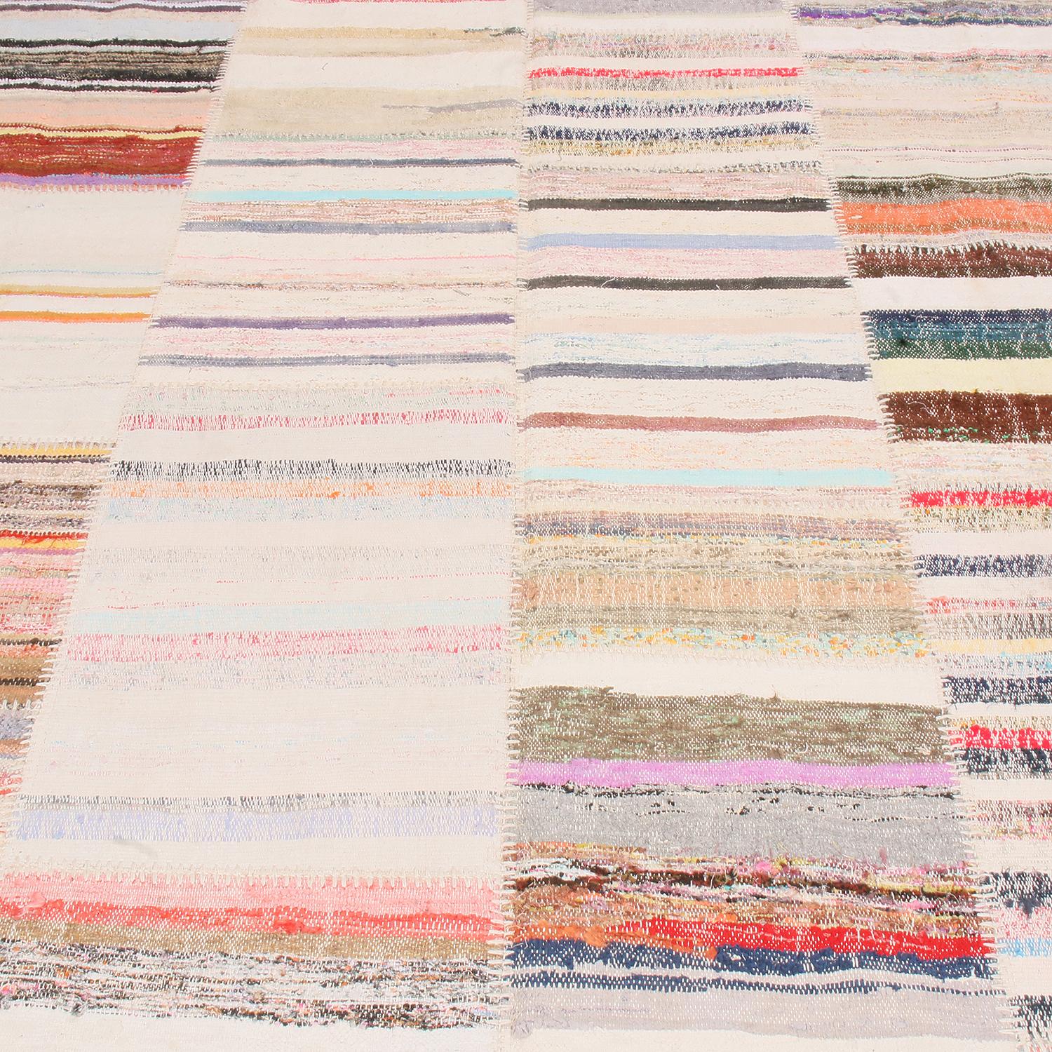 Rug & Kilim’s Patchwork Beige and Multi-Color Wool Kilim Rug In New Condition In Long Island City, NY