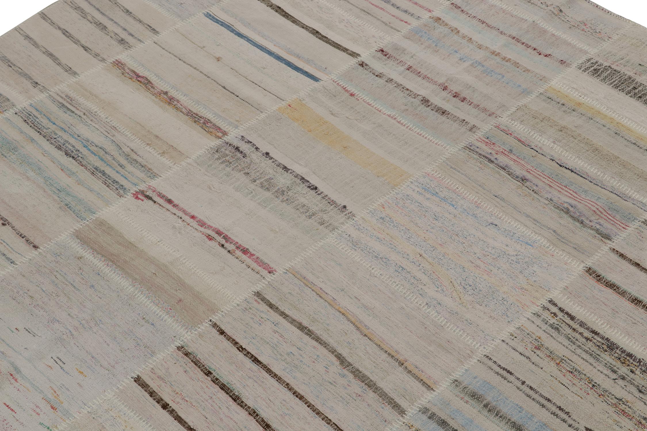 Teppich & Kilims Patchwork-Kelim-kreisteppich mit polychromen Streifen (Türkisch) im Angebot