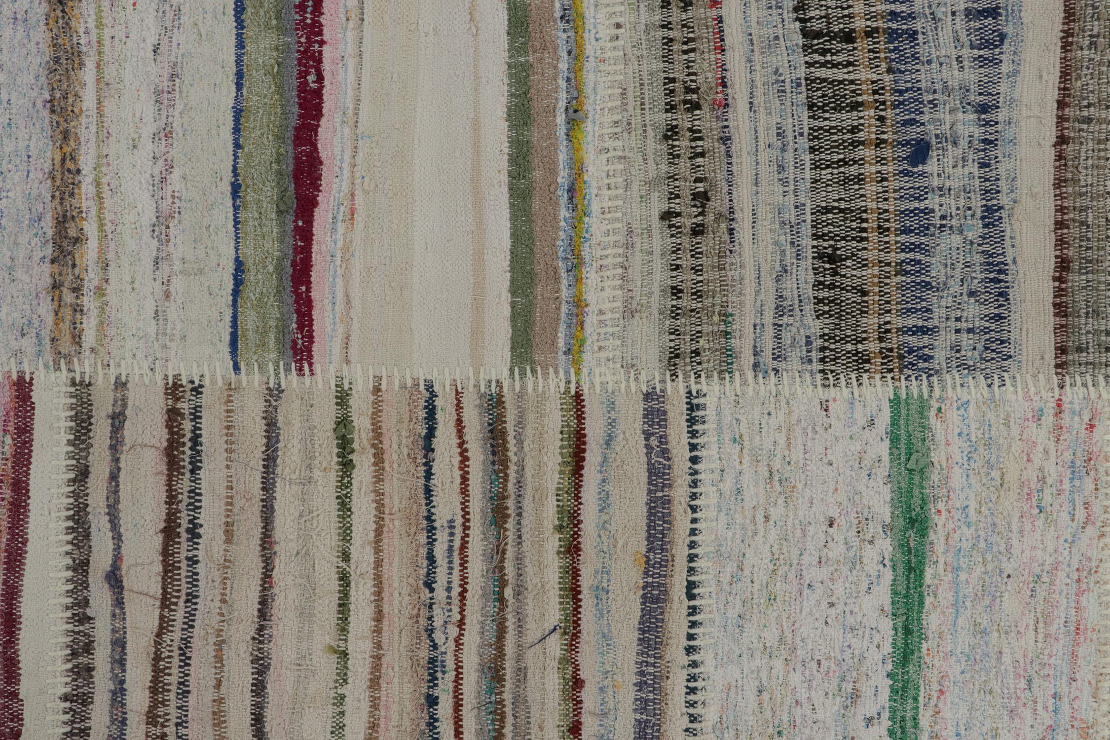 Rug & Kilim’s Patchwork Kilim Extra-Long Runner in Polychromatic Stripes In New Condition For Sale In Long Island City, NY