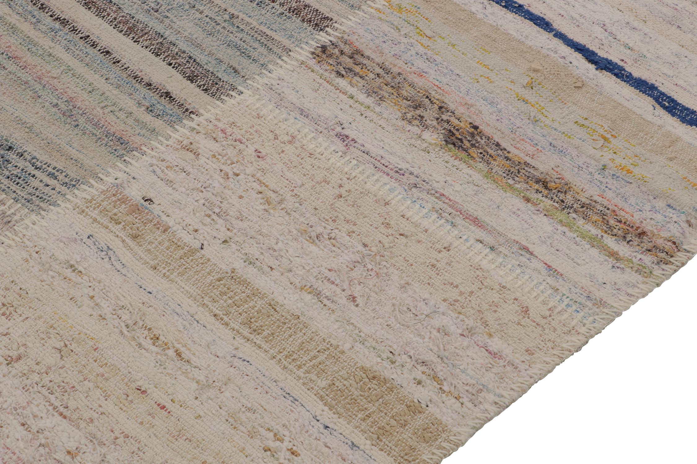 Hand-Knotted Rug & Kilim’s Patchwork Kilim in Polychromatic Stripes