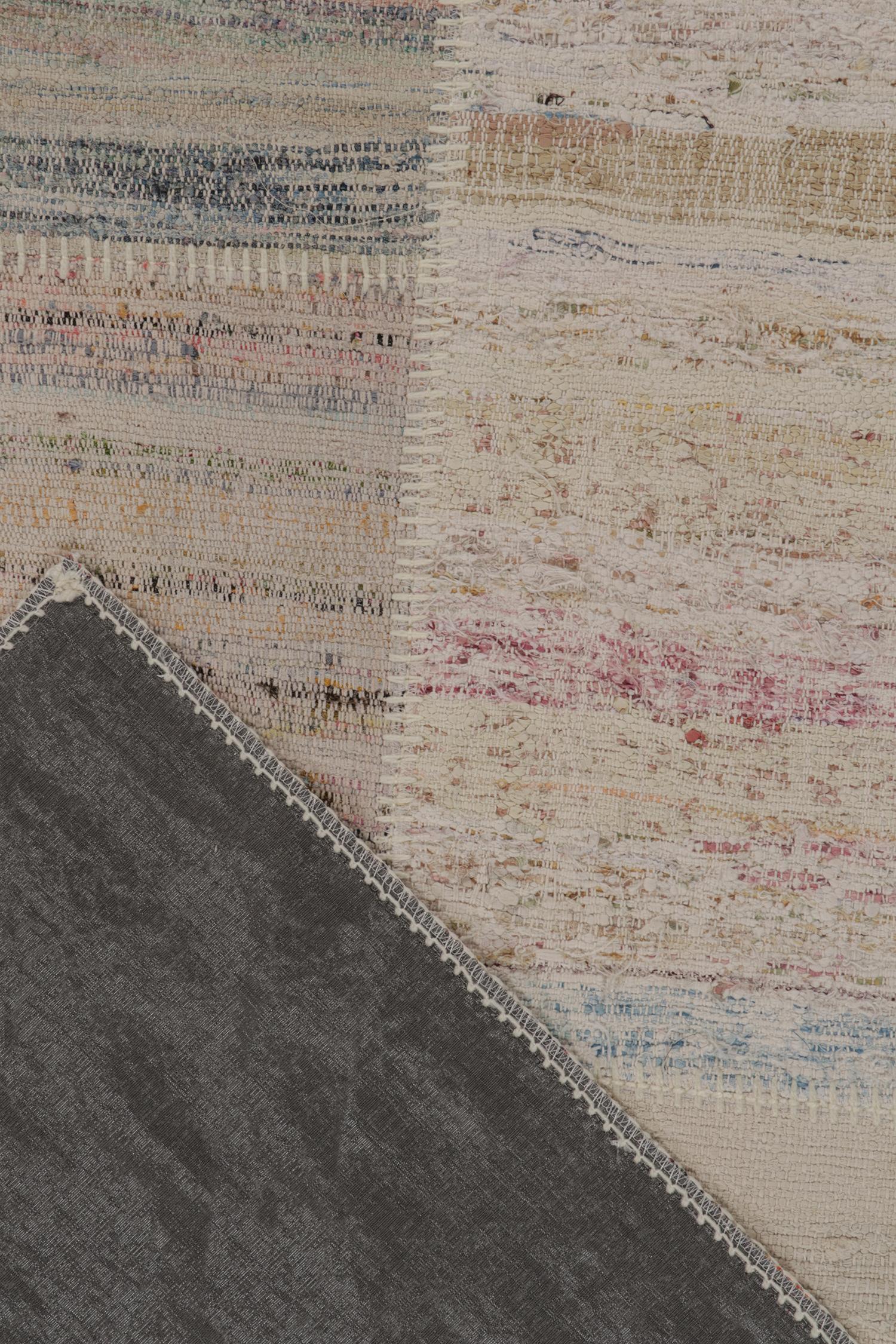 Contemporary Rug & Kilim’s Patchwork Kilim in Polychromatic Stripes