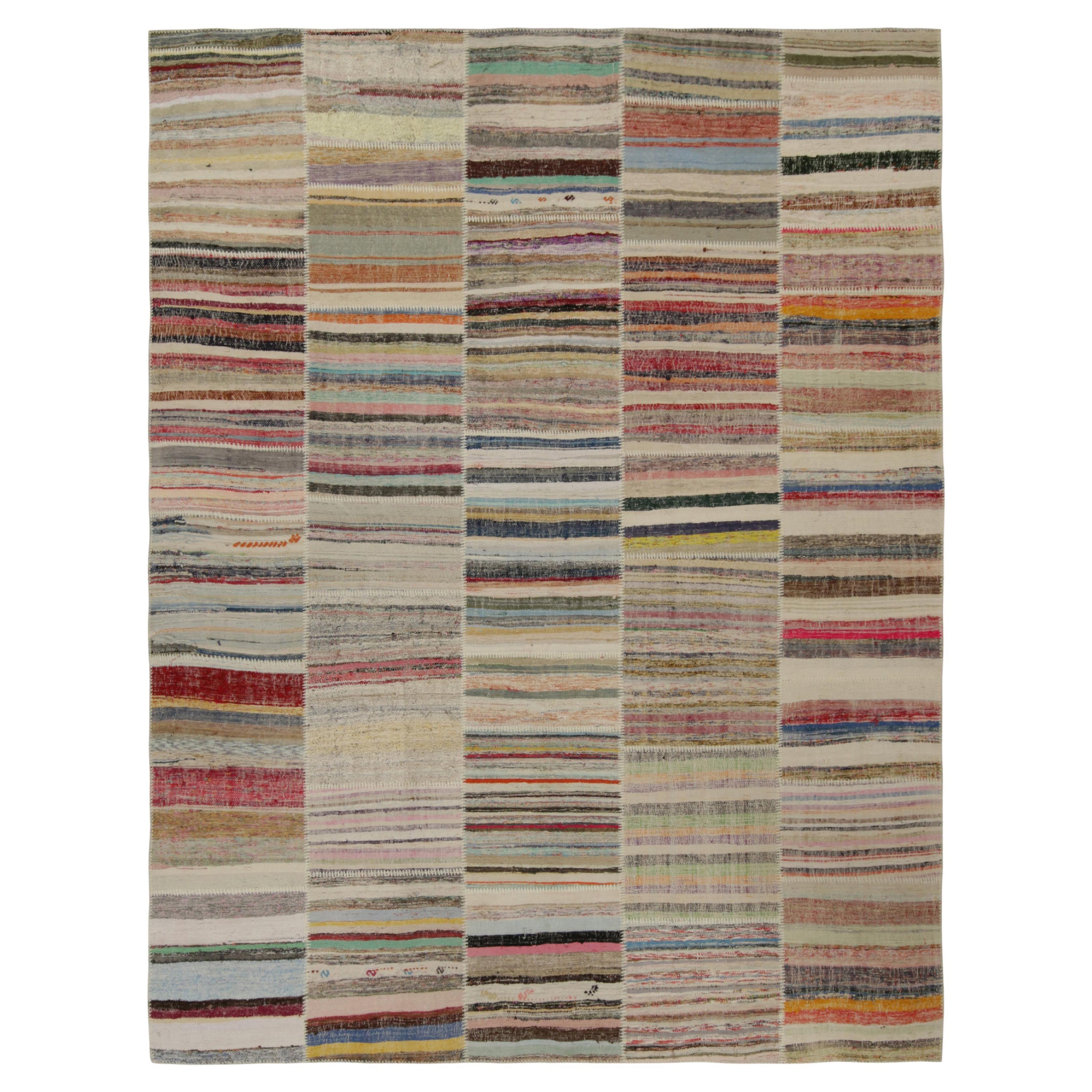 Rug & Kilim’s Patchwork Kilim in Polychromatic Stripes