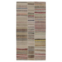 Rug & Kilim's Patchwork Kilim in Polychromatic Stripes (Kilim en patchwork à rayures polychromes)