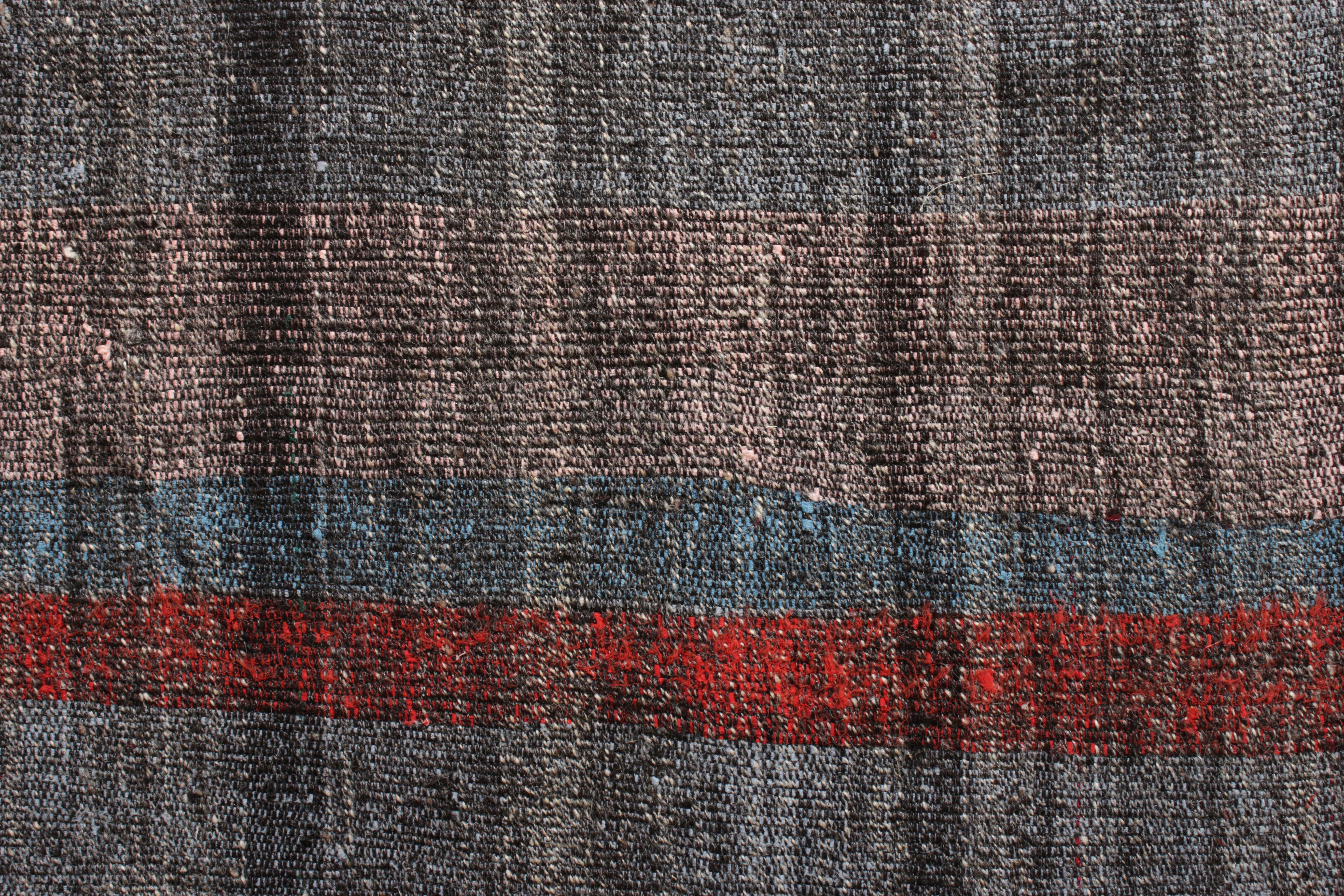 Annodato a mano Tappeto Rug & Kilim Patchwork Kilim in beige-marrone con motivi a strisce multicolore in vendita