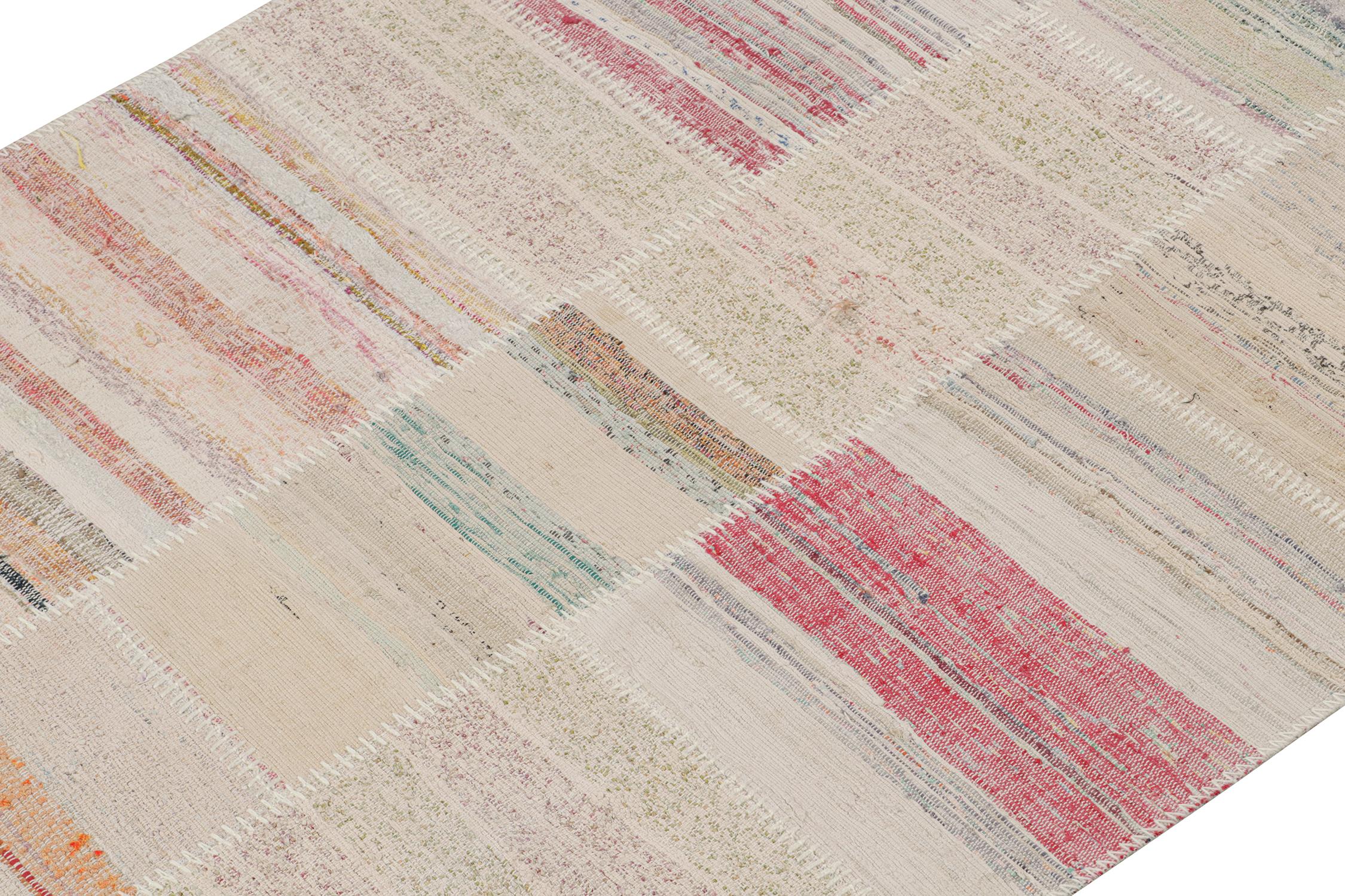 Alfombra Patchwork Kilim de Rayas Policromáticas de Rug & Kilim Indio en venta