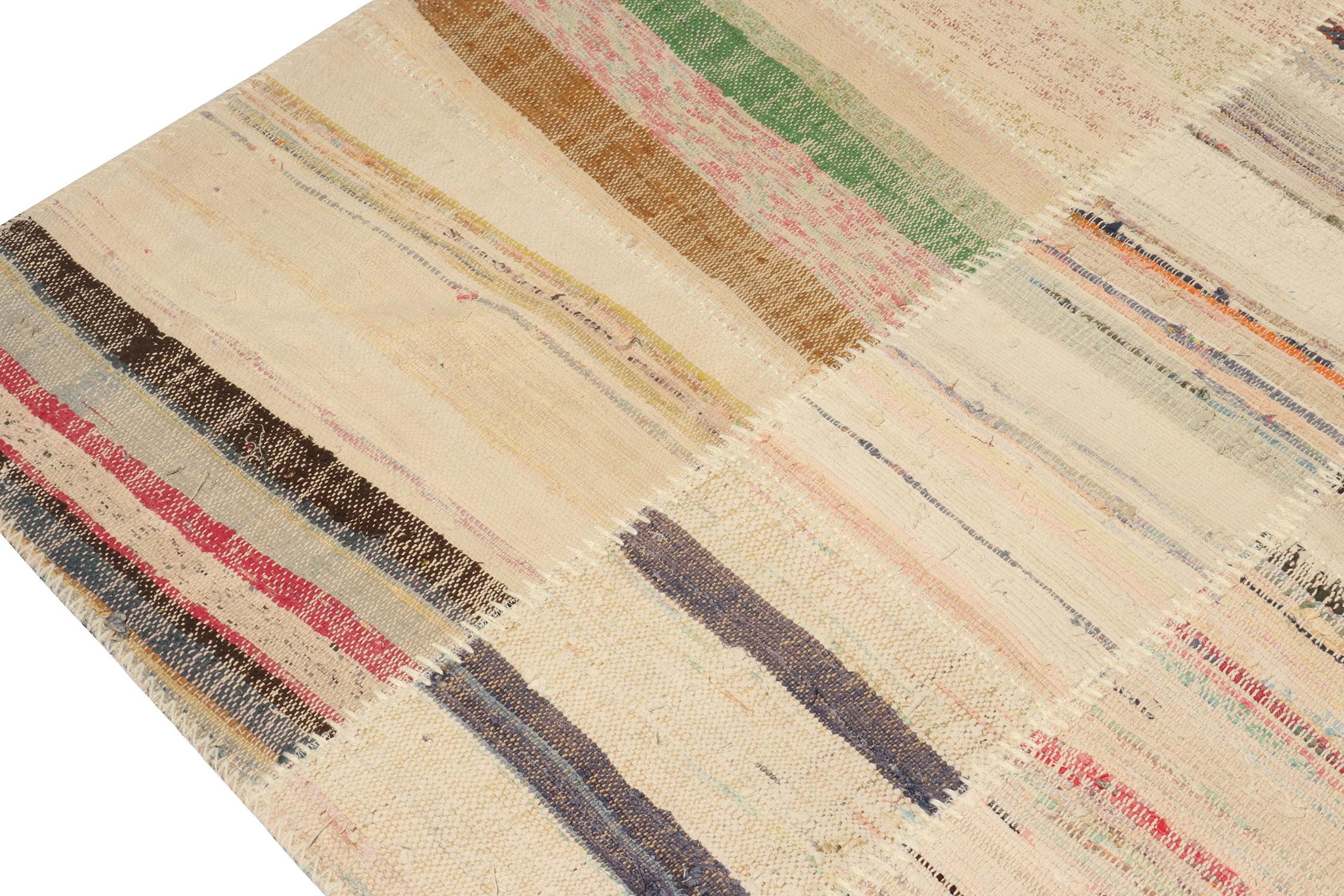 Turco Rug & Kilim - Tappeto patchwork Kilim a strisce policrome in vendita