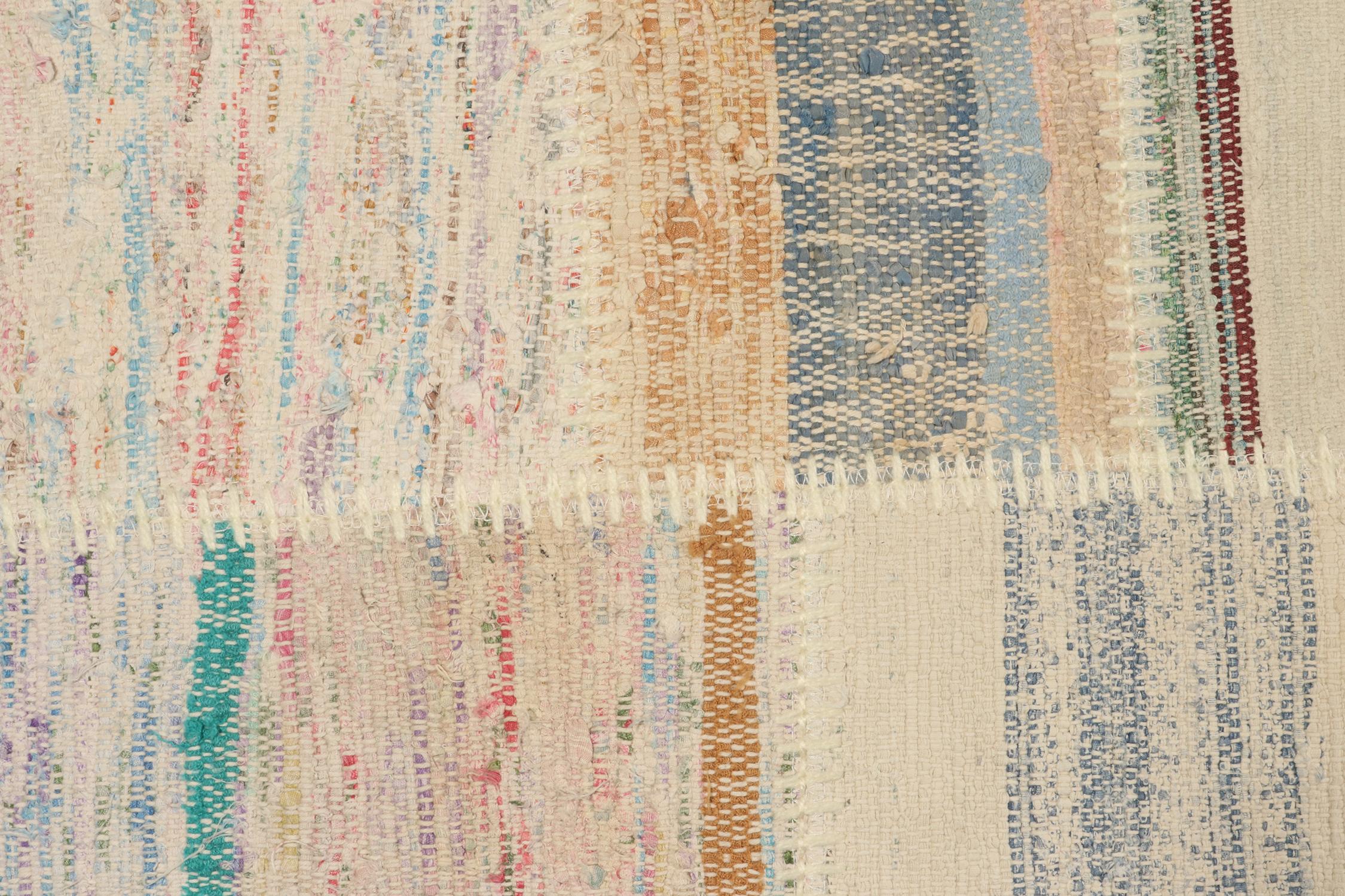 Rug & Kilim’s Patchwork Kilim Rug in Polychromatic Stripes In New Condition For Sale In Long Island City, NY