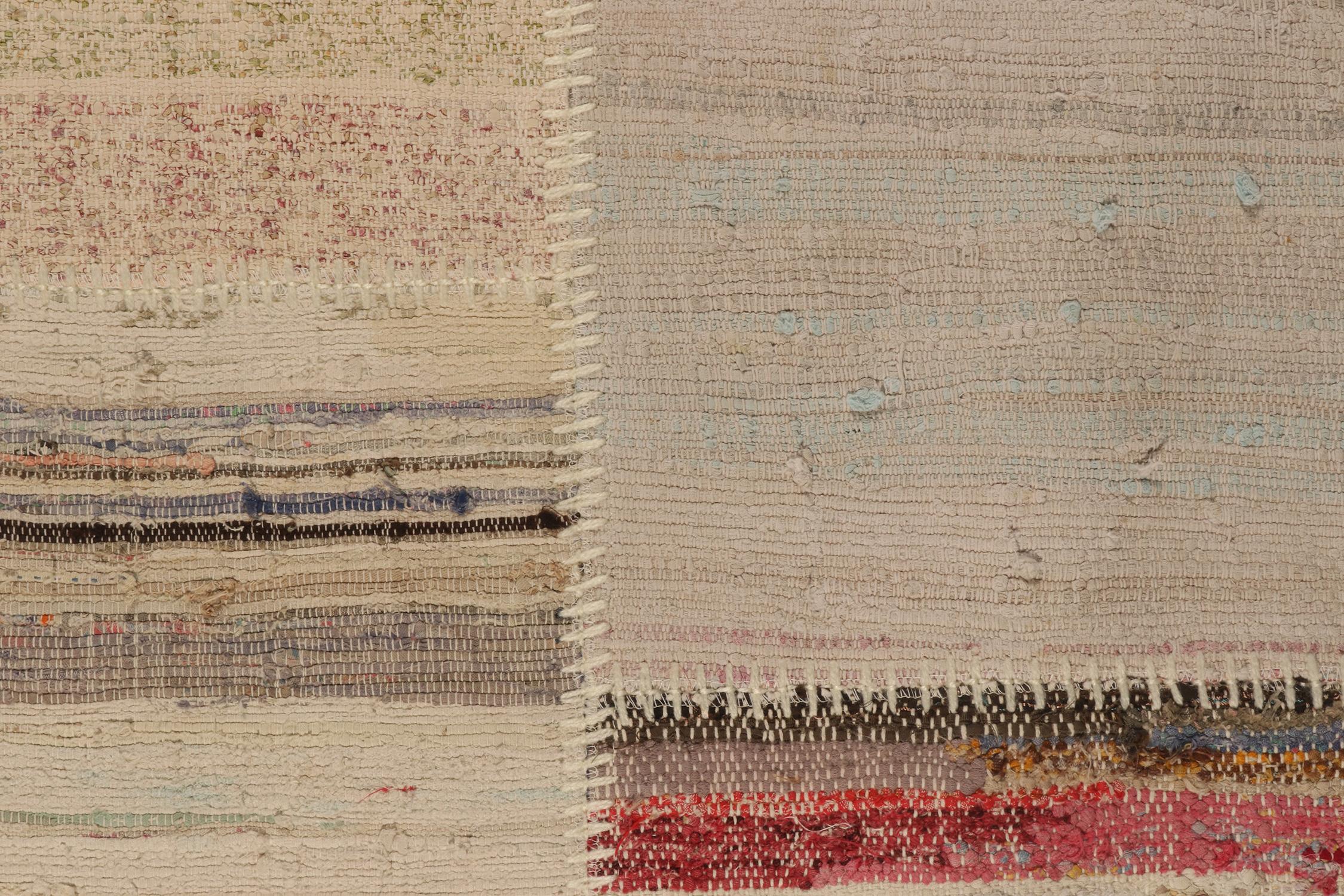 Rug & Kilim’s Patchwork Kilim Rug in Polychromatic Stripes In New Condition For Sale In Long Island City, NY