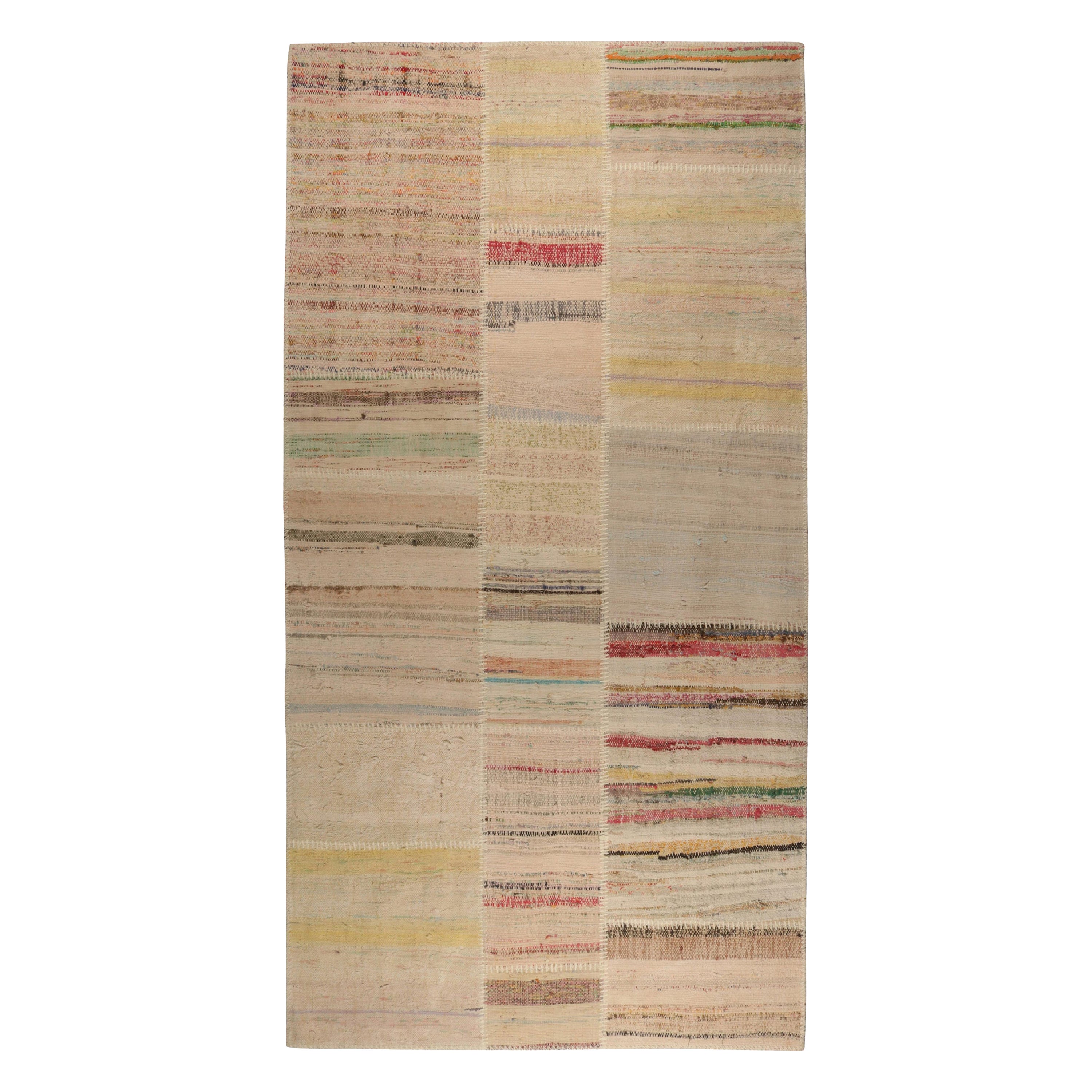 Patchwork-Kilim-Teppich von Rug & Kilim in mehrfarbigen Streifen