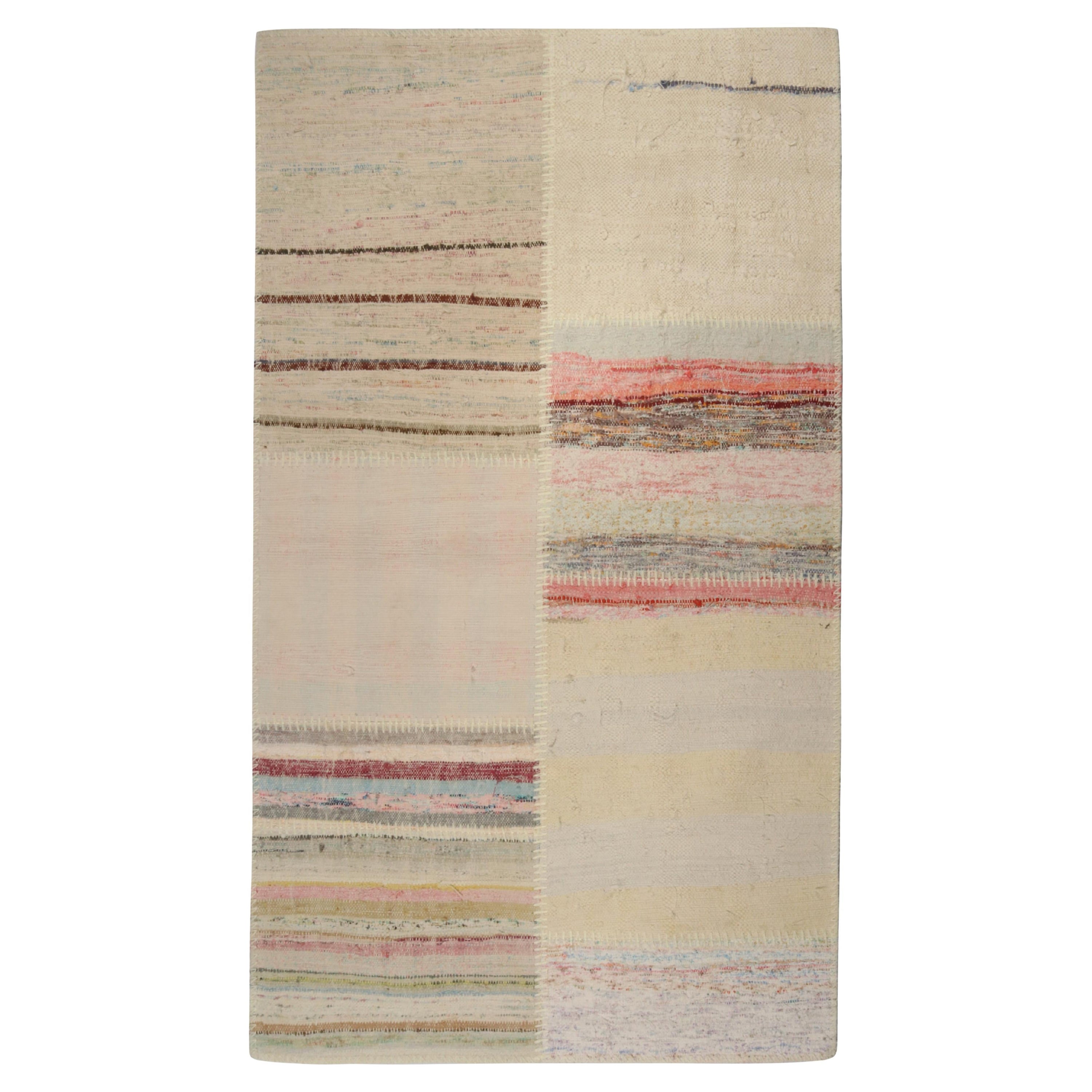 Patchwork-Kilim-Teppich von Rug & Kilim in mehrfarbigen Streifen