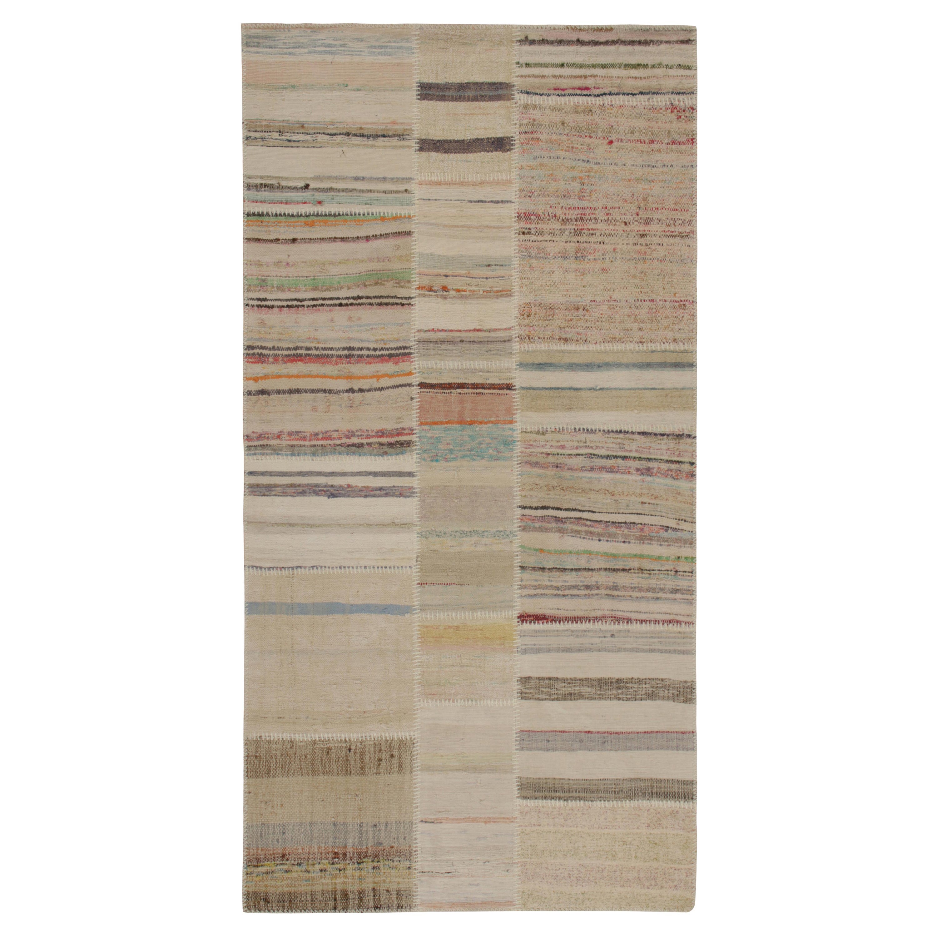 Patchwork-Kilim-Teppich von Rug & Kilim in mehrfarbigen Streifen