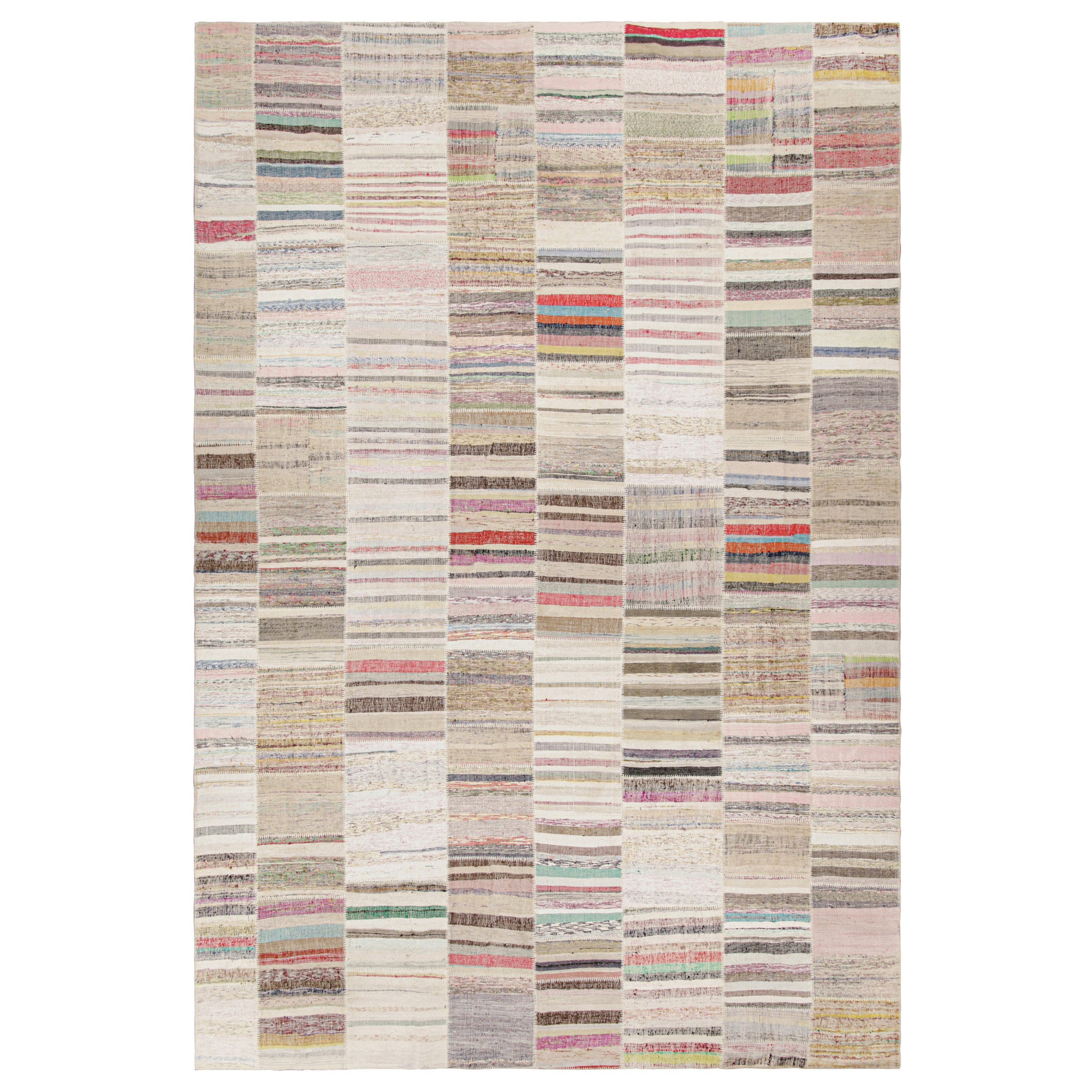Rug
Kilim - Tappeto patchwork Kilim a strisce policrome