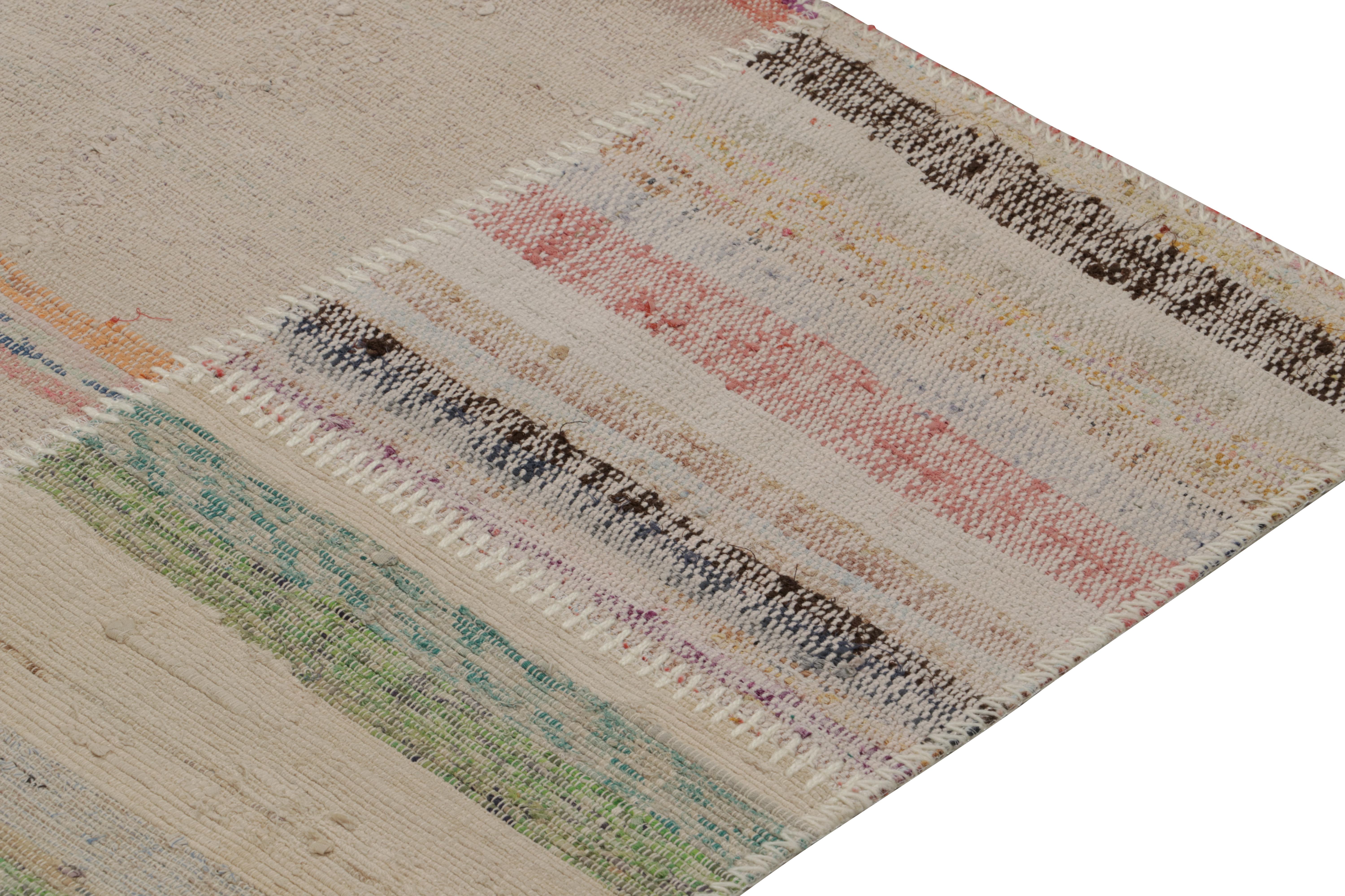 Turc Tapis et tapis de couloir Kilim patchwork Kilims à rayures polychromes en vente
