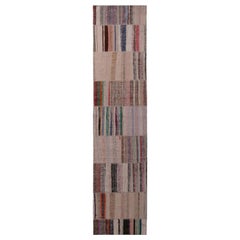 Tapis & Kilim's Patchwork Modern Geometric Beige Brown Wool Colorful Kilim Runner (Tapis & Kilim's Patchwork Modern Geometric Beige Brown Wool Colorful Kilim Runner)