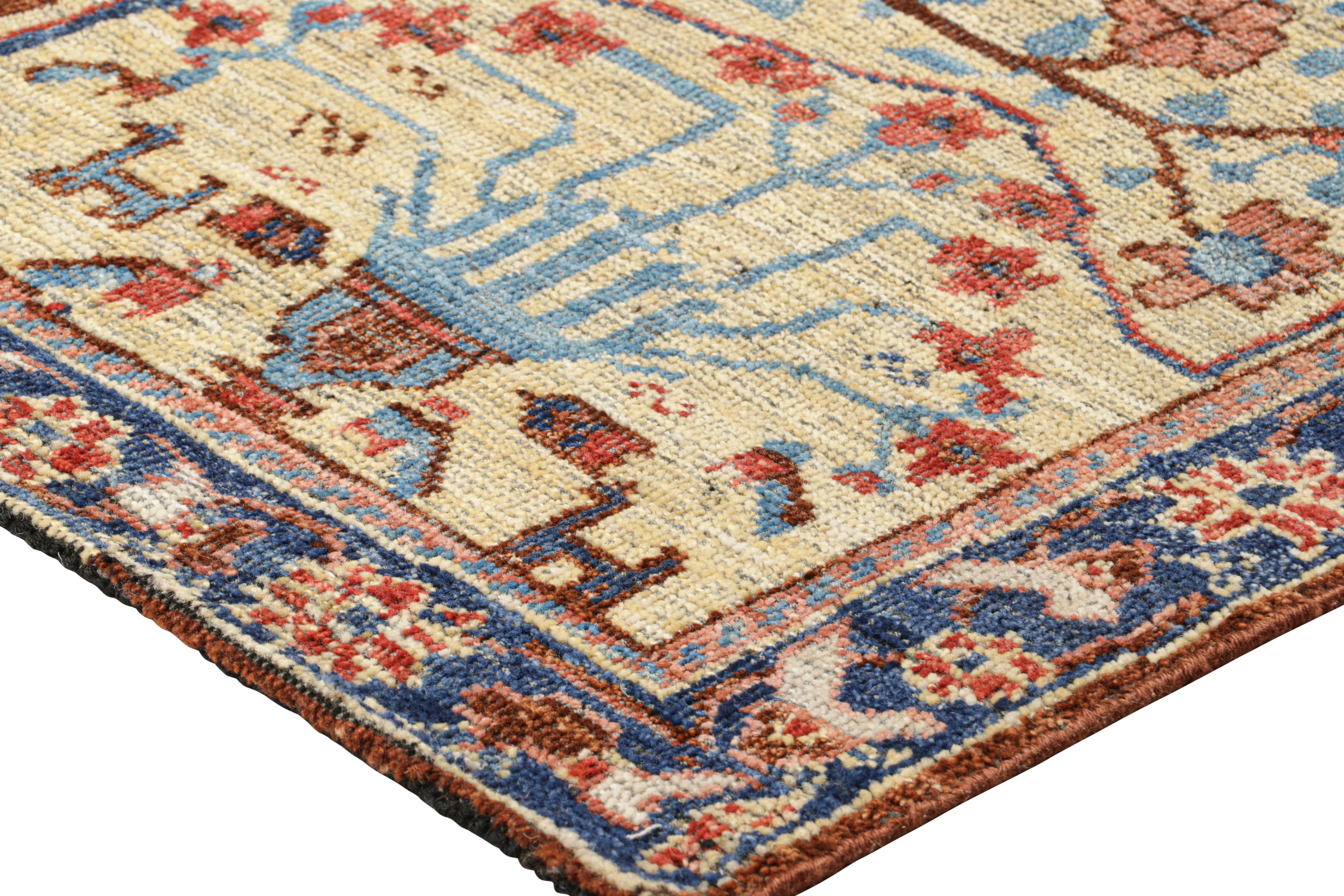 Rug & Kilim's Persischer Bakhtiari Stil Teppich in Beige mit bunten Blumenmustern (21. Jahrhundert und zeitgenössisch) im Angebot