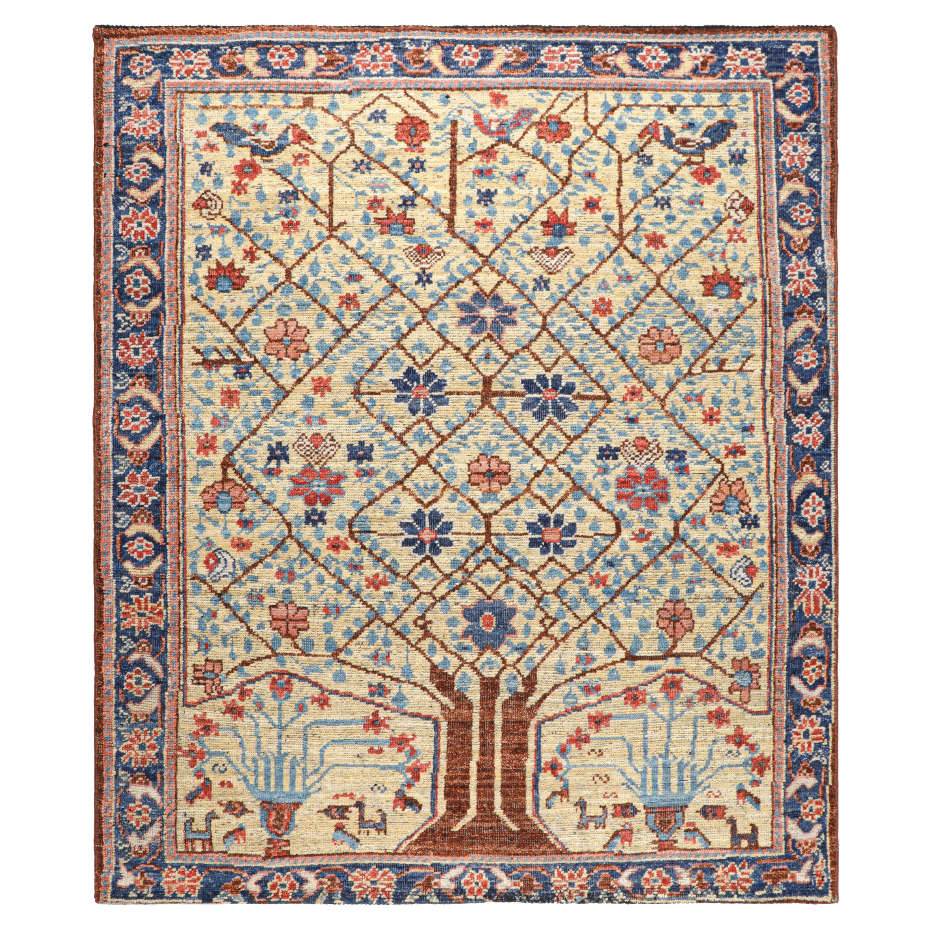 Rug & Kilim’s Persian Bakhtiari Style Rug in Beige with Colorful Floral Patterns