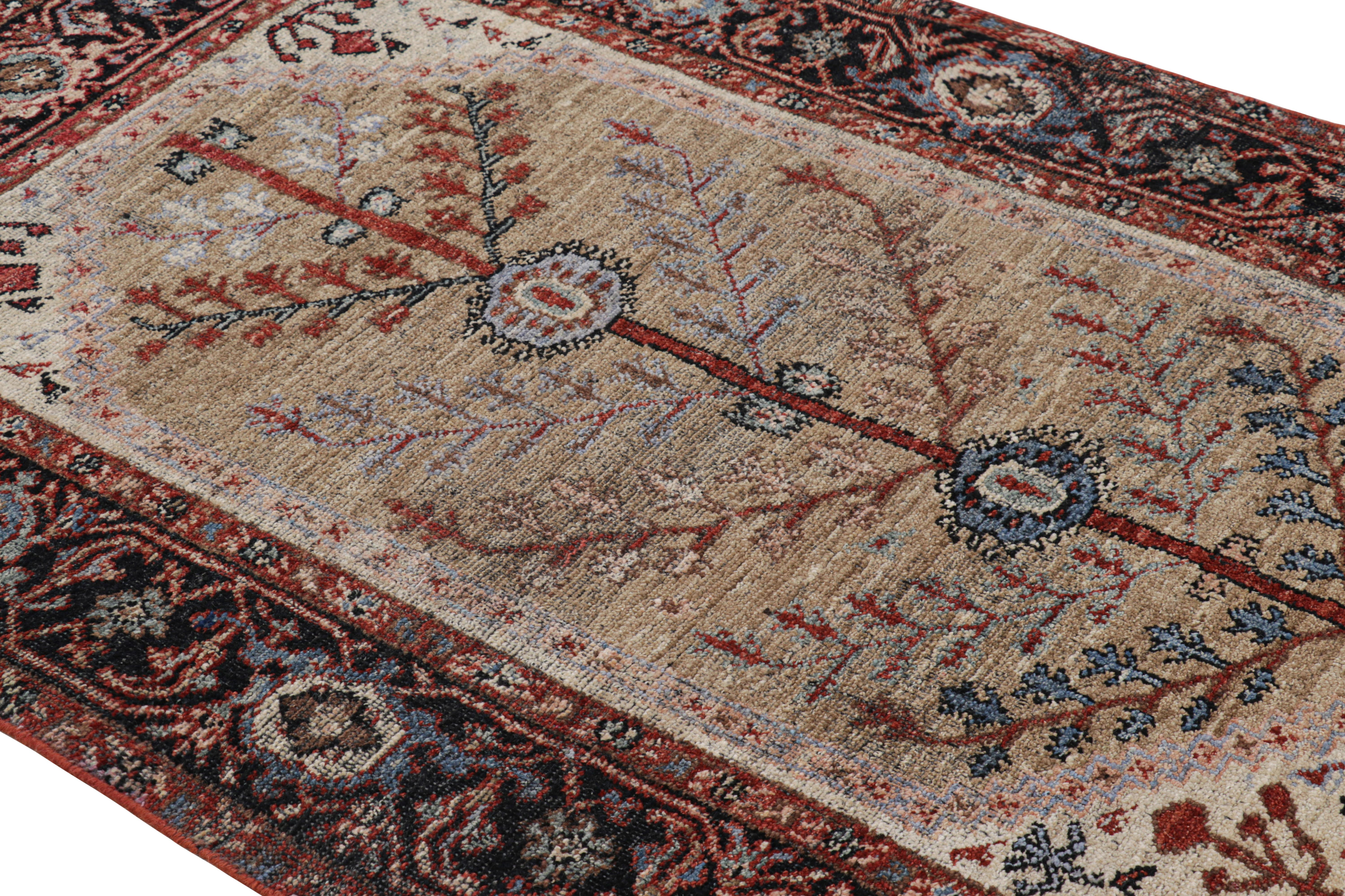 Hand-knotted in a special blend of Ghazni wool, this 4x6 rug from the custom-classics Burano Collection by Rug & Kilim is inspired by an antique Persian Bakshaish rug design of the 1900s, with a particular tribal interpretation of the tree of life