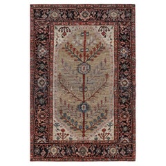Alfombra persa de estilo Bakshaish de Rug & Kilim en beige-marrón con motivos florales
