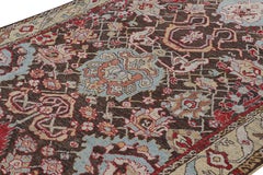 Tappeto persiano in stile Bakshaish di Rug & Kilim in marrone con motivi floreali a palmette
