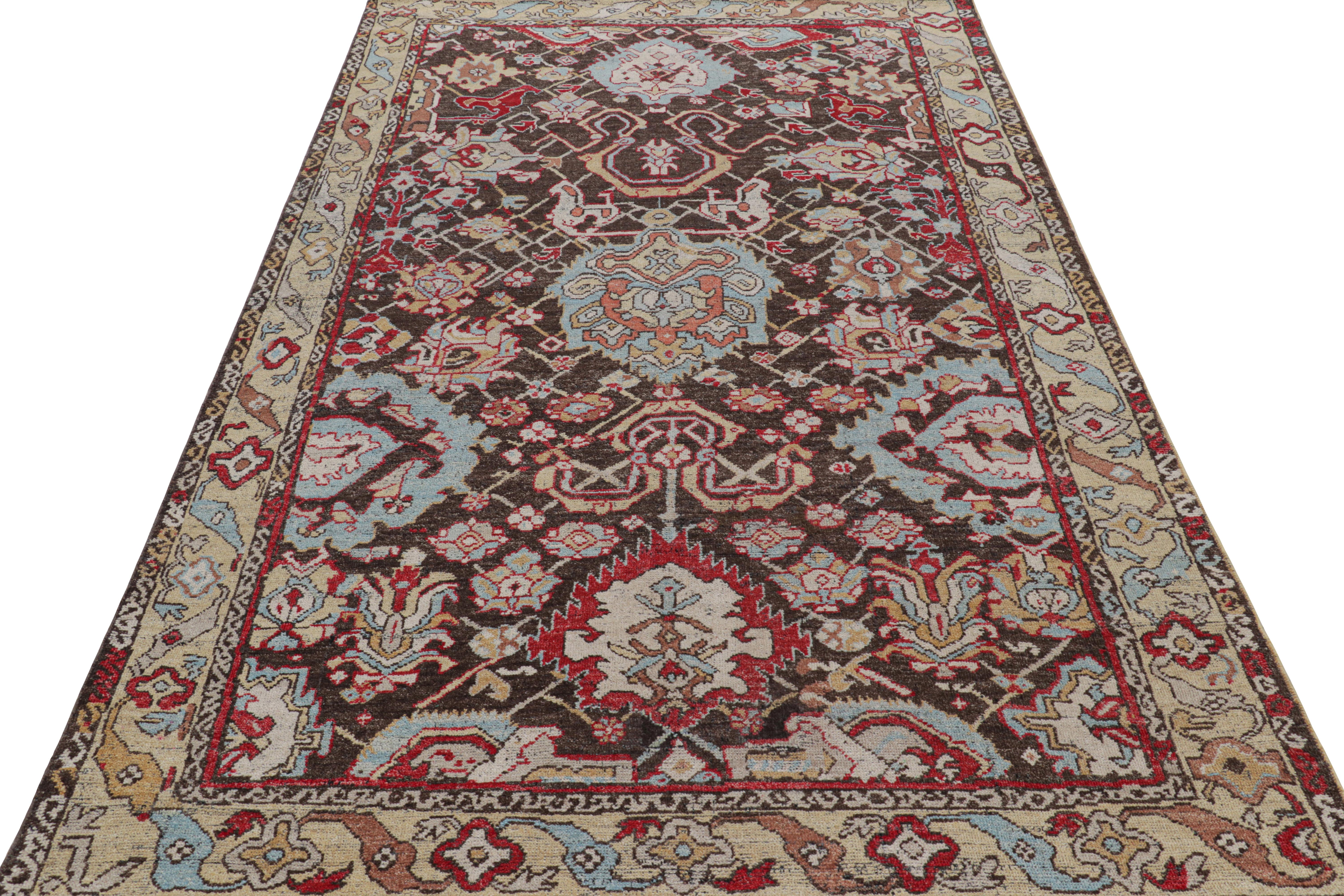 Rug & Kilim's Persian Bakshaish Style Rug in Brown with Palmette Floral Patterns Neuf - En vente à Long Island City, NY