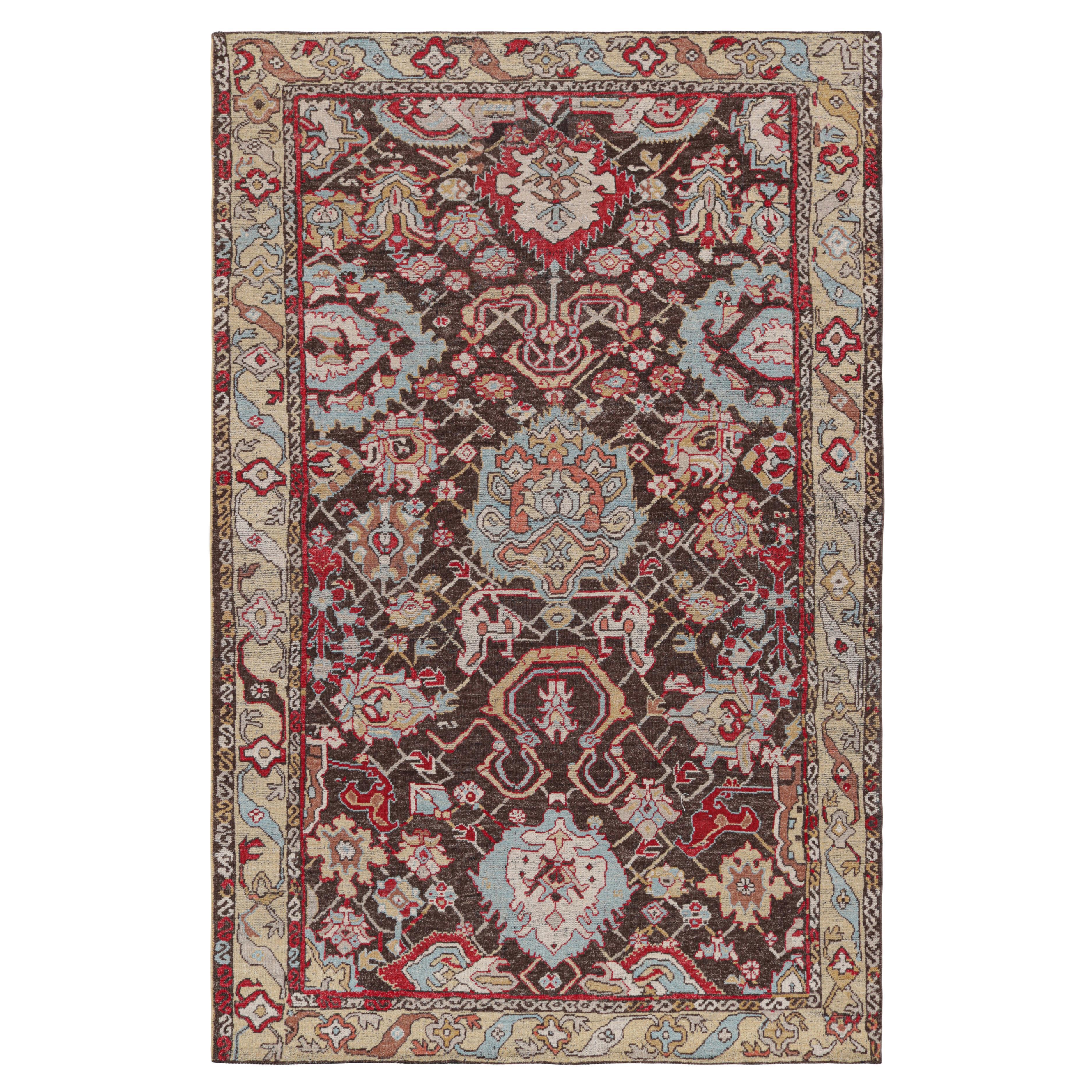 Rug & Kilim’s Persian Bakshaish Style Rug in Brown with Palmette Floral Patterns
