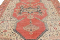 Rug & Kilim’s Persian Bakshaish Style Rug in Red with Geometric Medallion