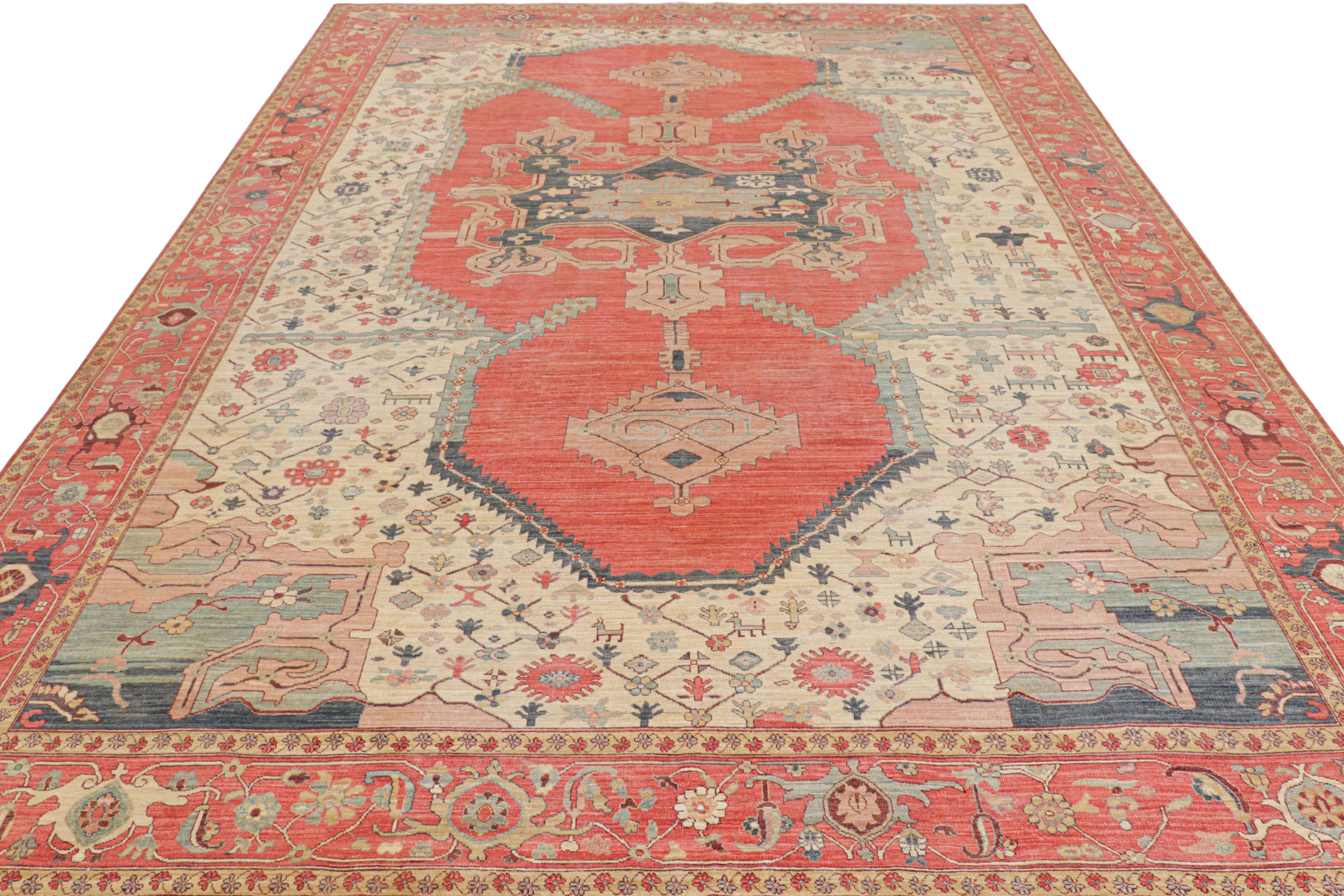Rug & Kilim's Persischer Bakshaish Stil Teppich in Rot mit geometrischem Medaillon im Zustand „Neu“ im Angebot in Long Island City, NY