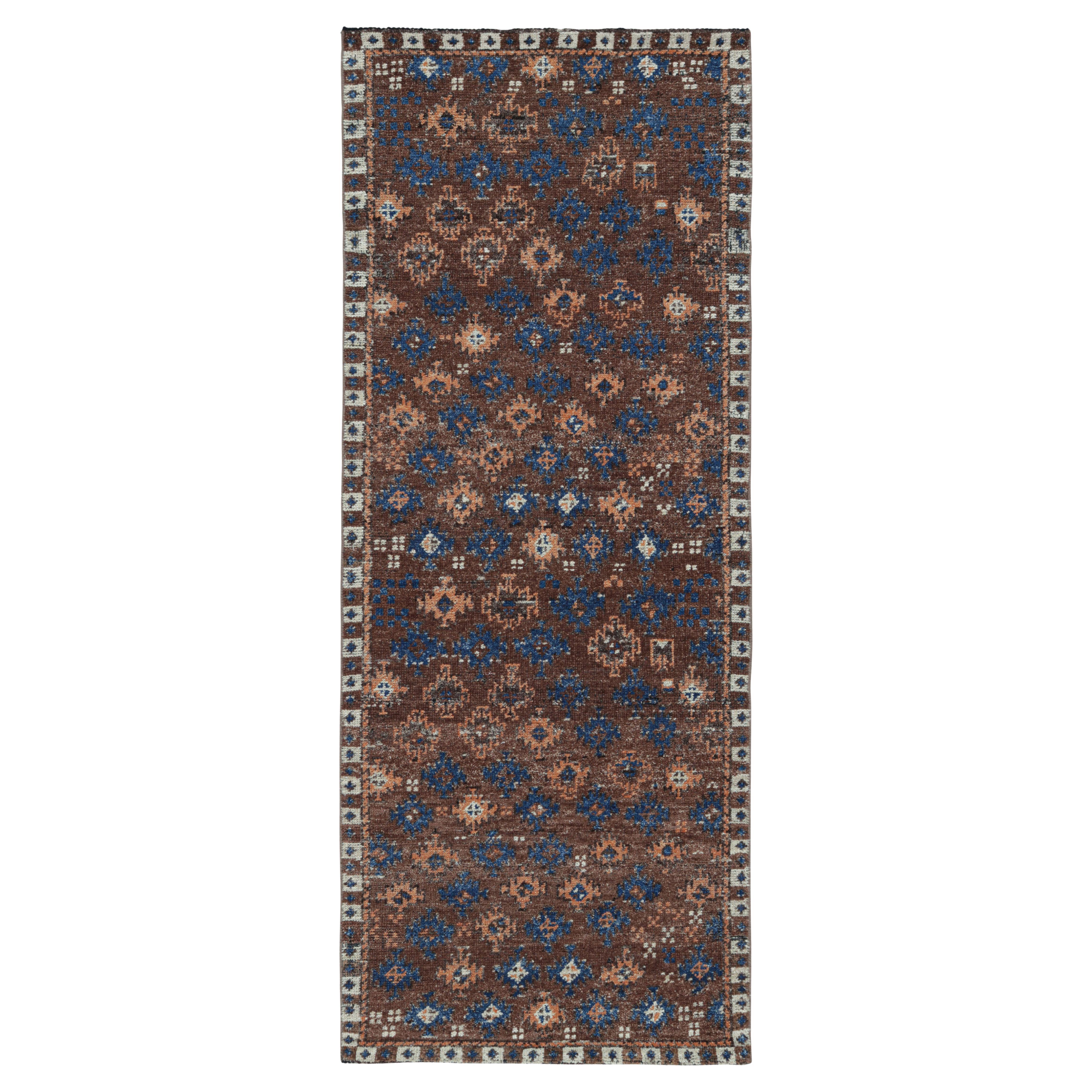Rug & Kilim's Persischer Baluch Style Läufer in Brown mit geometrischen Mustern