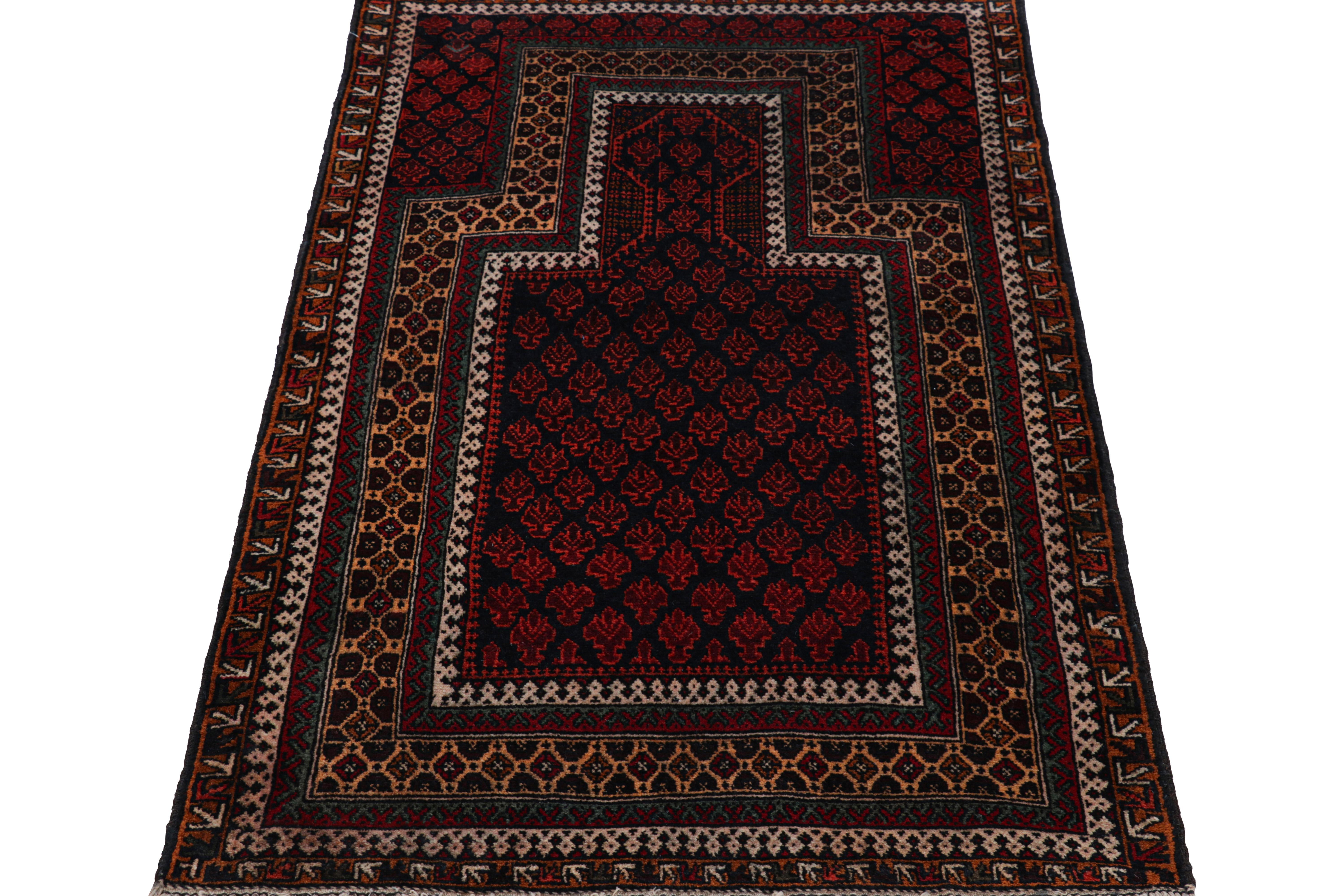 Rug & Kilim’s Persian Baluch Tribal Rug in Red with Geometric Patterns In New Condition For Sale In Long Island City, NY