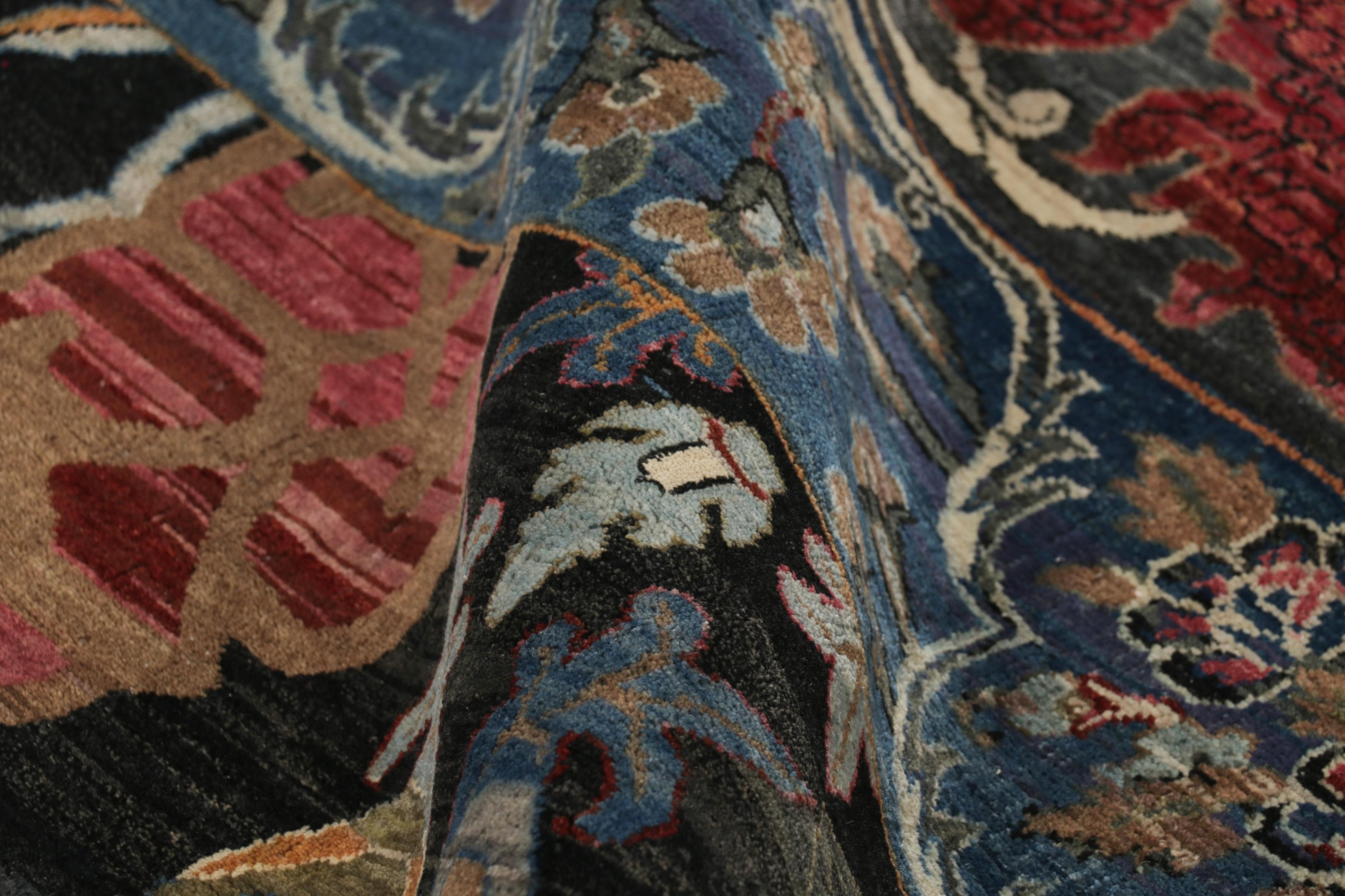 Rug & Kilims persischer Bidjar-Teppich in Schwarz mit mehrfarbigen Blumenmotiven (21. Jahrhundert und zeitgenössisch) im Angebot