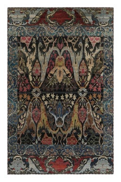 Rug & Kilim’s Persian Bidjar Style Rug in Black with Polychromatic Florals