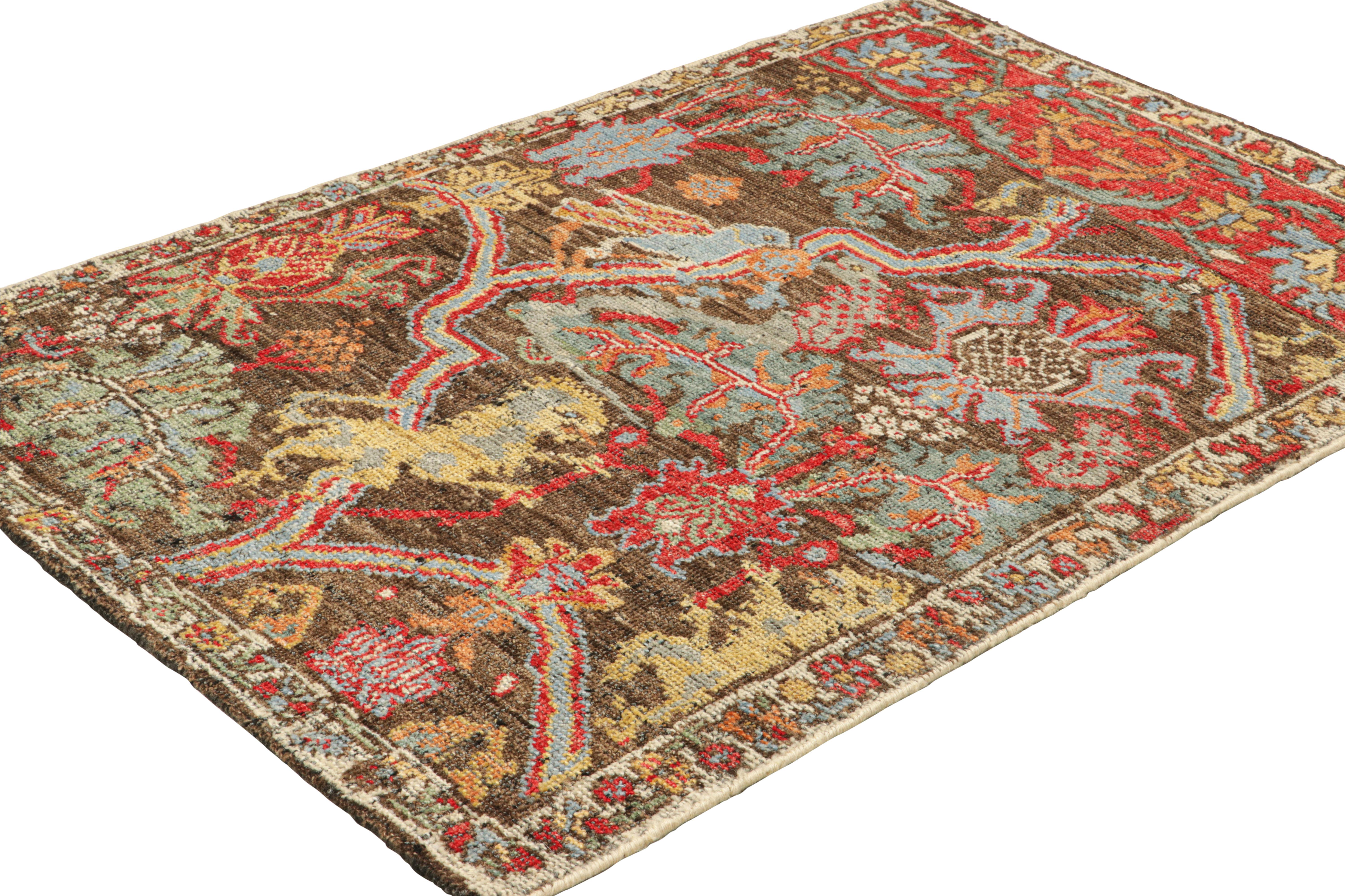 Hand-Woven Rug & Kilim’s Persian Bidjar Style Rug with Colorful Pictorial & Floral Patterns For Sale