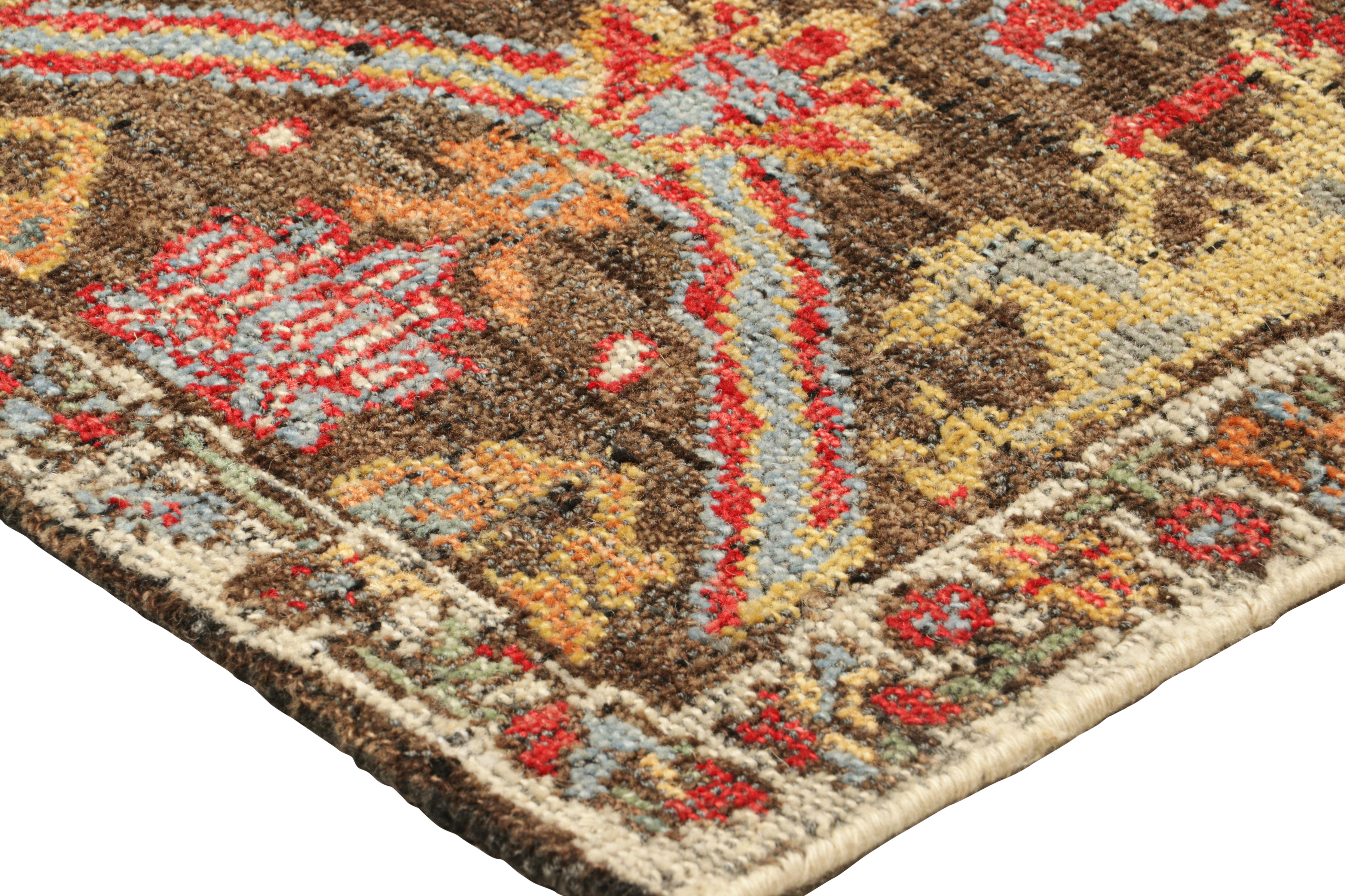 Contemporary Rug & Kilim’s Persian Bidjar Style Rug with Colorful Pictorial & Floral Patterns For Sale