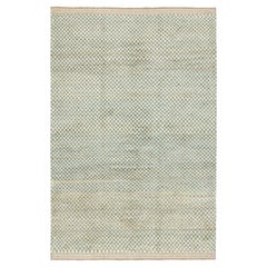 Rug & Kilim’s Persian Gabbeh-Style Rug with Beige and Blue Geometric Pattern