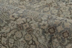 Alfombra de inspiración persa Rug & Kilim, motivos florales en tonos marrones y grises