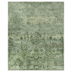 Rug & Kilim’s Persian-Inspired Rug in Soft Greens and Blues with Floral Pattern