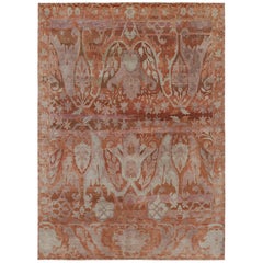 Persisch inspirierter Teppich von Rug & Kilim in warmem Rost mit malvenfarbenen Blumenmustern