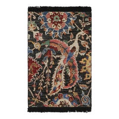 Rug & Kilim’s Persian Kerman Style Rug in Black with Vibrant Floral Patterns