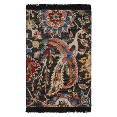 Rug & Kilim’s Persian Kerman Style Rug in Black with Vibrant Floral Patterns