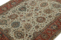 Rug & Kilim’s Persian Style Rug in Beige and Red with Floral Patterns