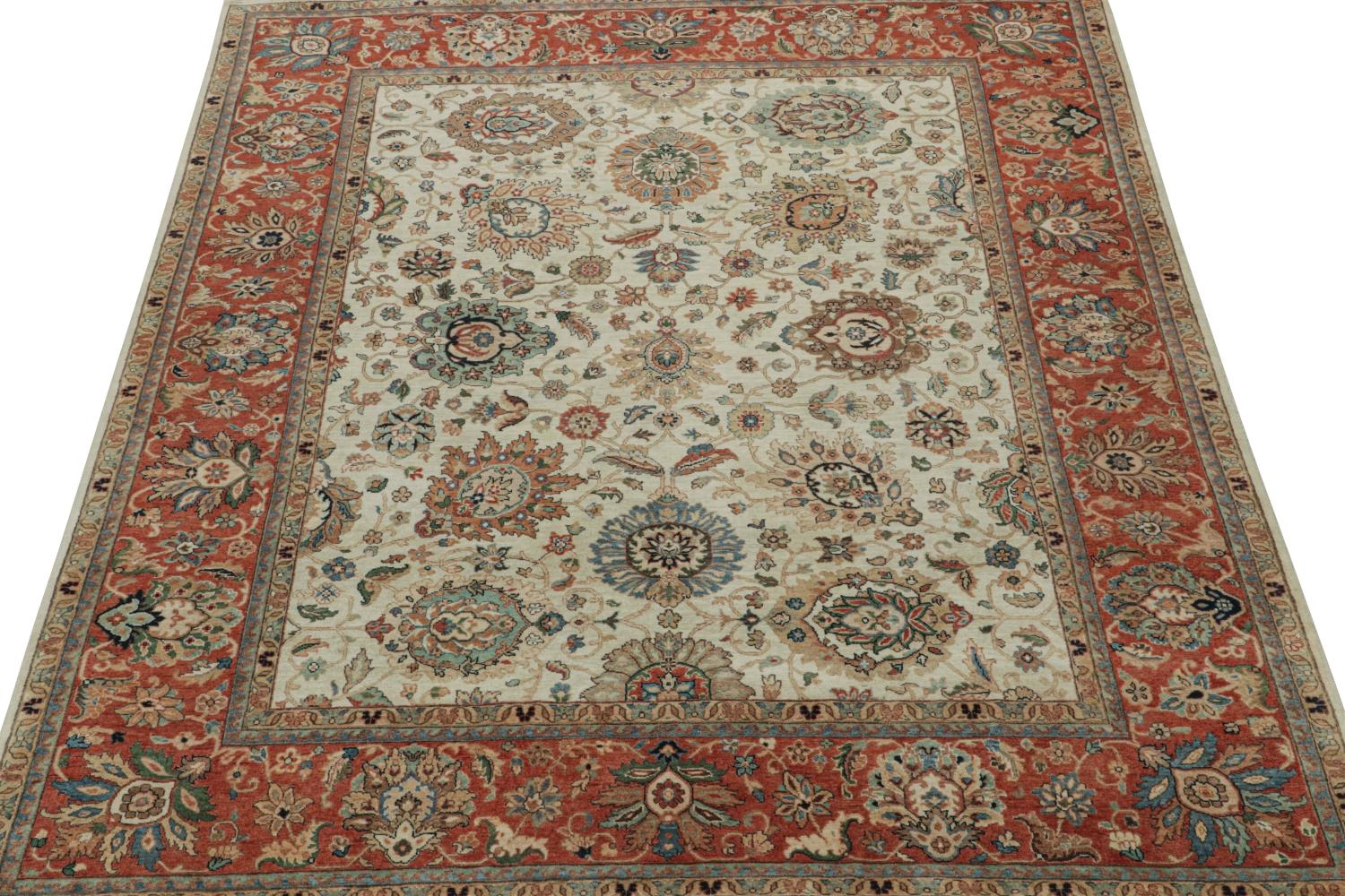 Alfombra de estilo persa de Rug & Kilim en beige y rojo con motivos florales en Nuevo estado para la venta en Long Island City, NY