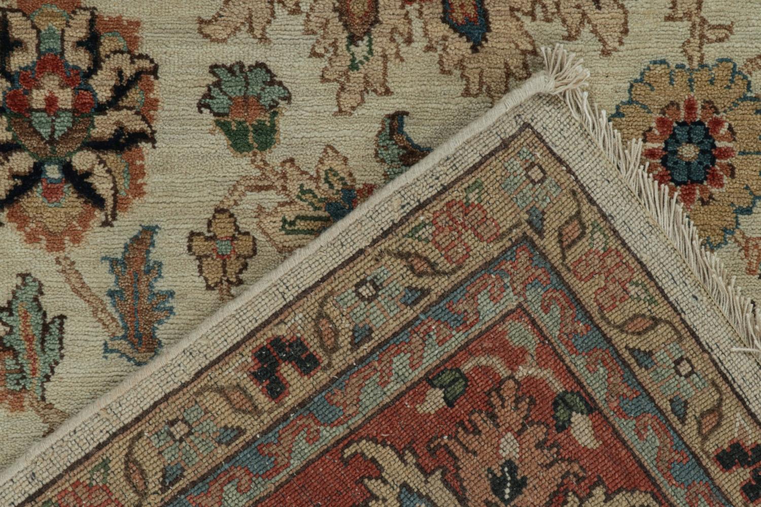 Alfombra de estilo persa de Rug & Kilim en beige y rojo con motivos florales Lana en venta
