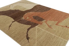 Rug & Kilim’s Persian Style Rug In Beige With Brown And Orange Horse Pictorials