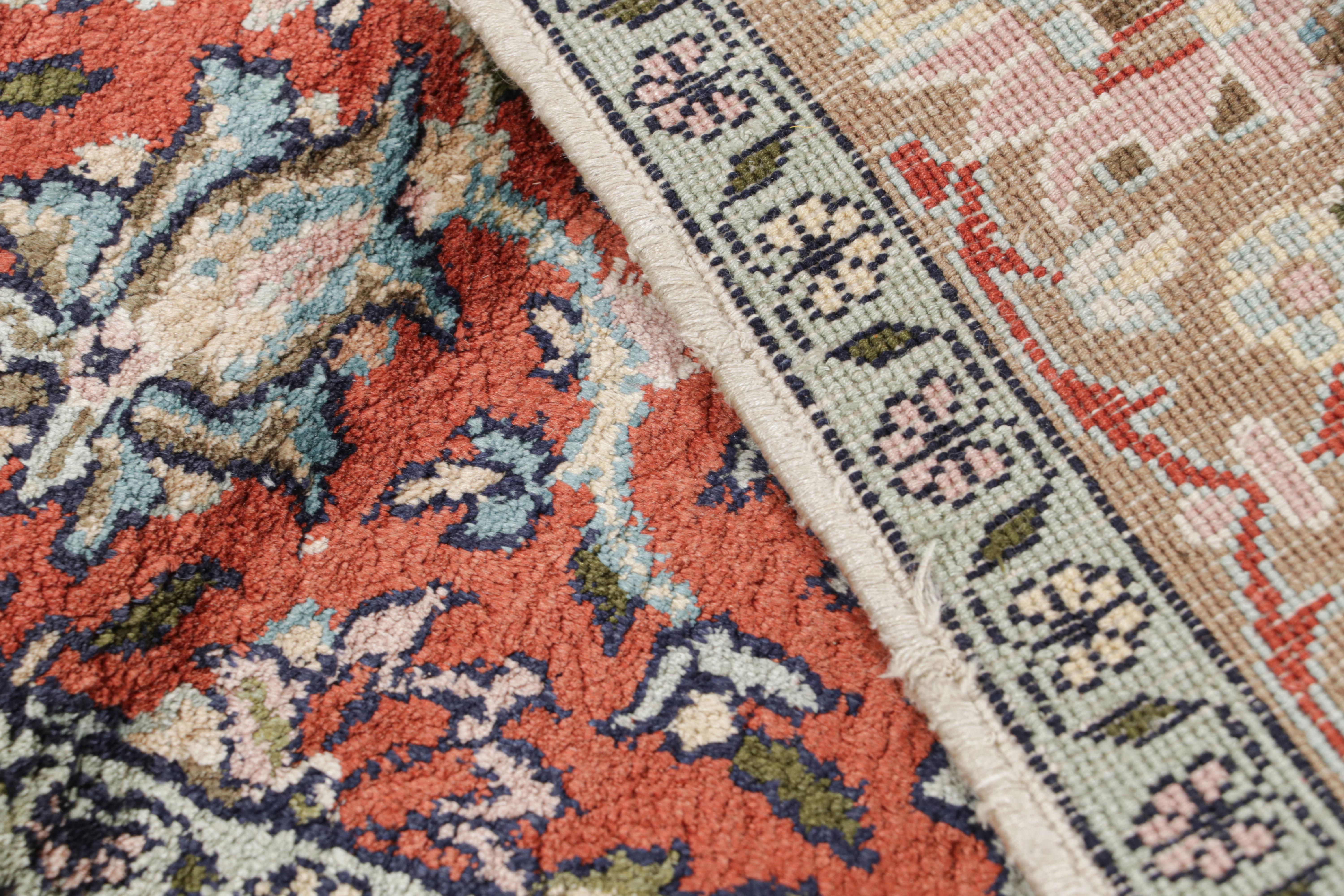 Contemporary Rug & Kilim’s Persian style Rug in Beige with Floral Pictorial Patterns