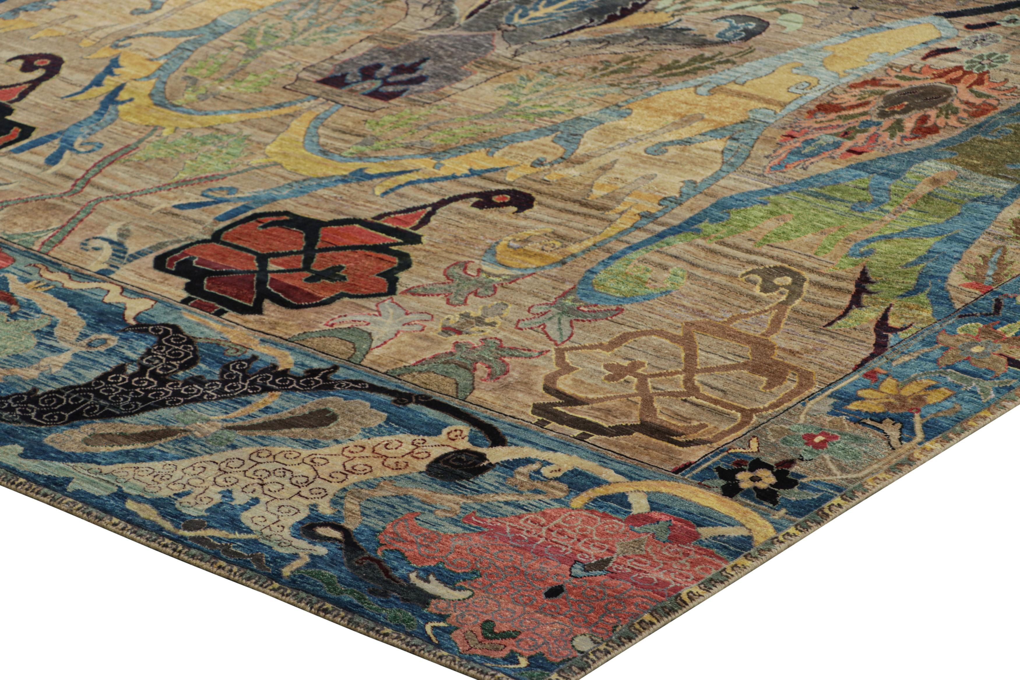 Rug & Kilim’s Persian Style Rug in Beige with Polychromatic Floral Patterns In condizioni Nuovo in vendita a Long Island City, NY