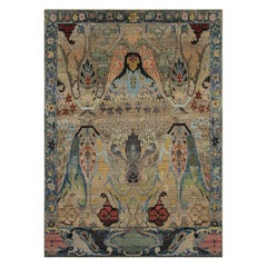 Rug 
Kilim’s Persian Style Rug in Beige with Polychromatic Floral Patterns