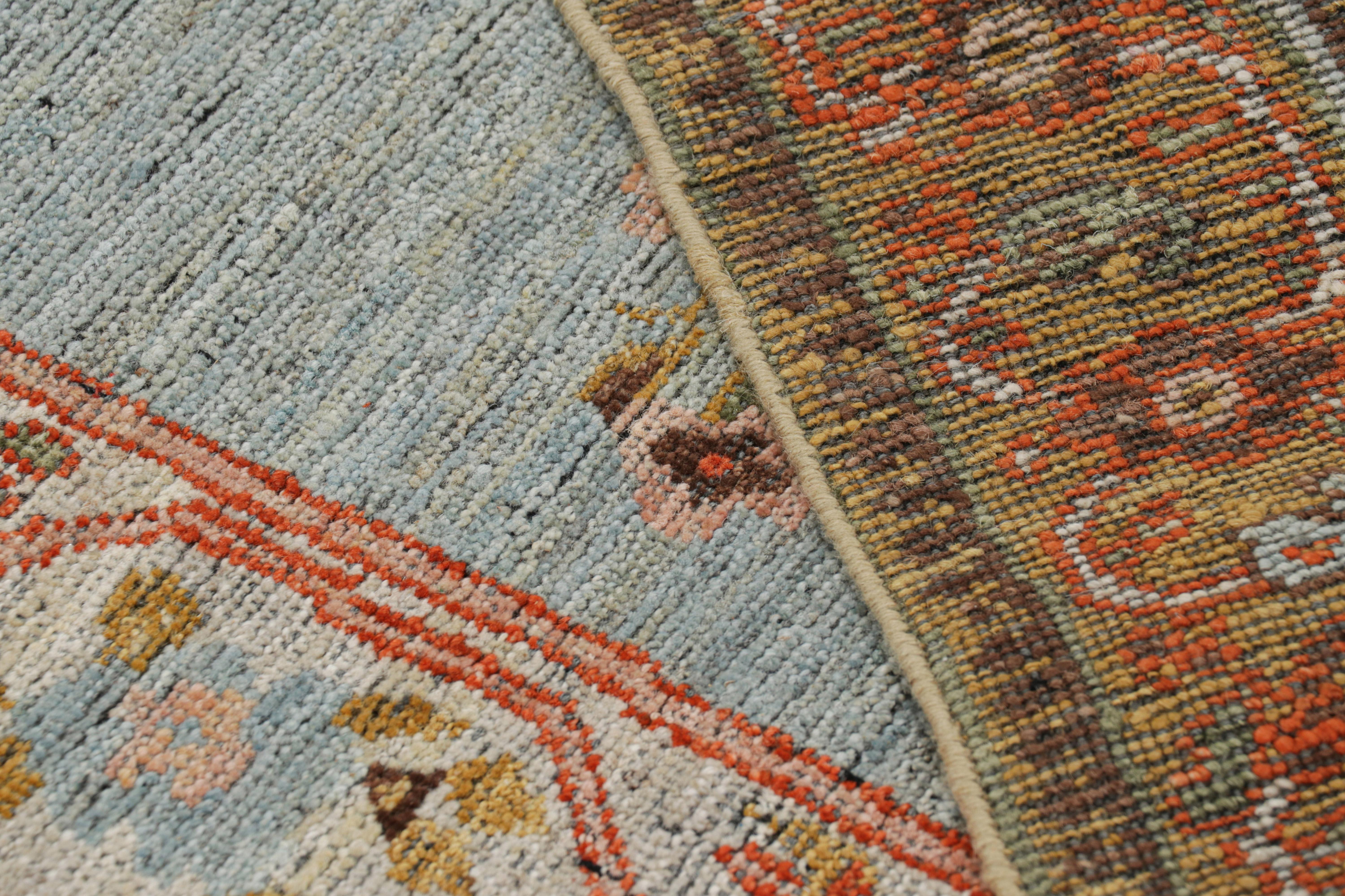 Contemporary Rug & Kilim’s Persian Style Rug in Blue with Colorful Floral Medallions For Sale