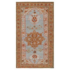 Rug & Kilim’s Persian Style Rug in Blue with Colorful Floral Medallions